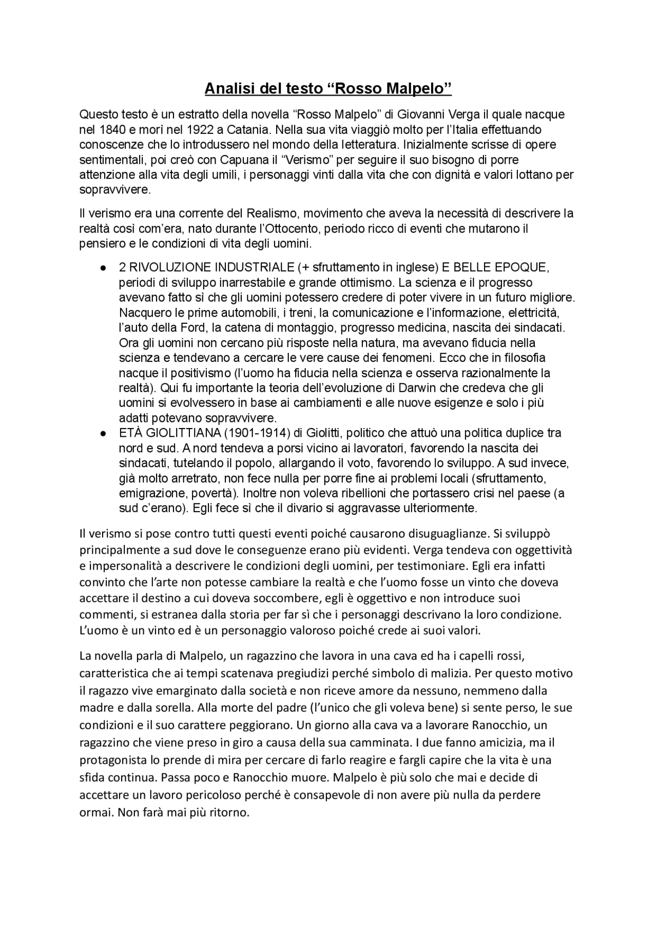 rosso malpelo testo semplificato pdf
