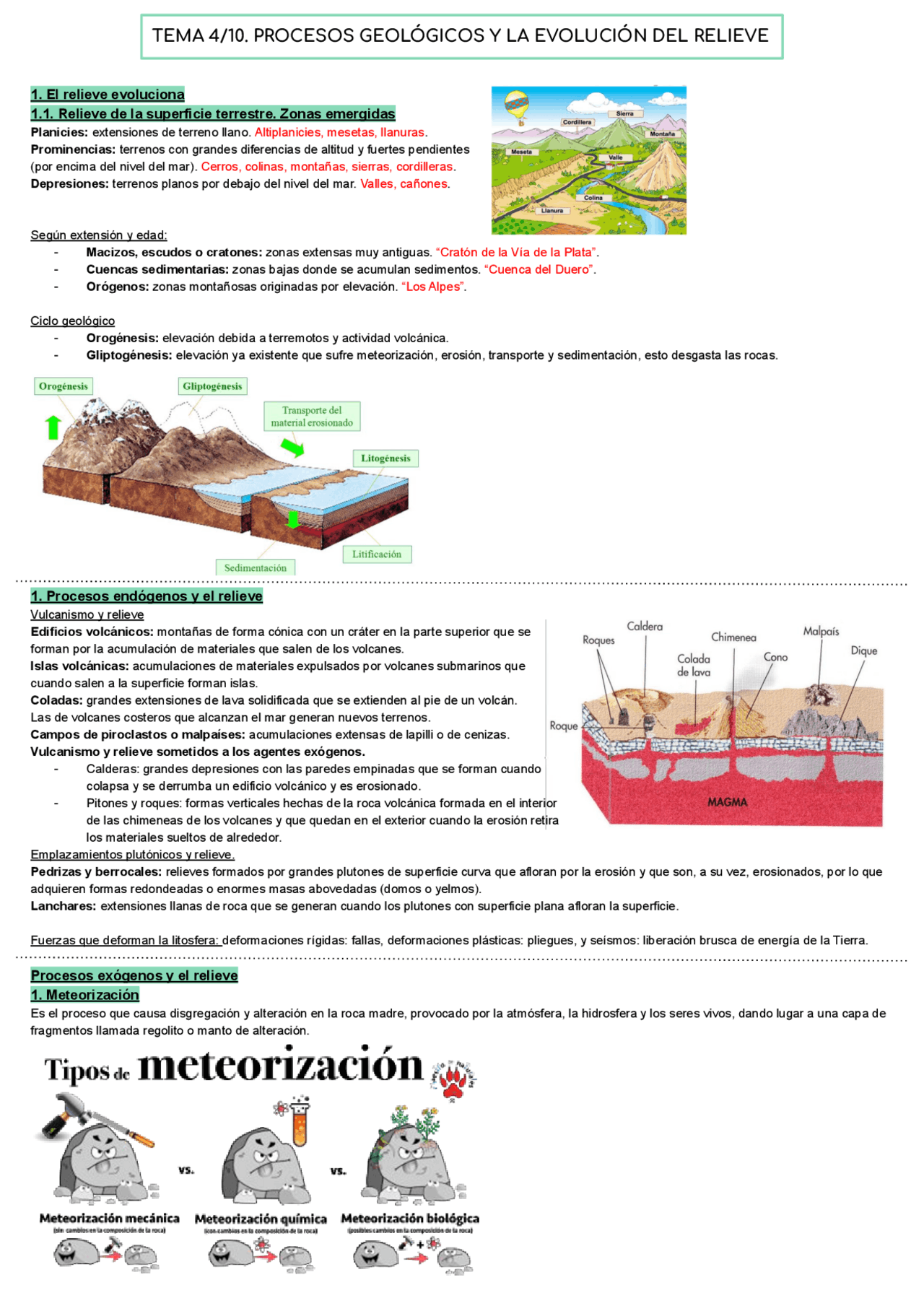 Apuntes sobre geología, base para segundo de bachillerato y EVAU ...