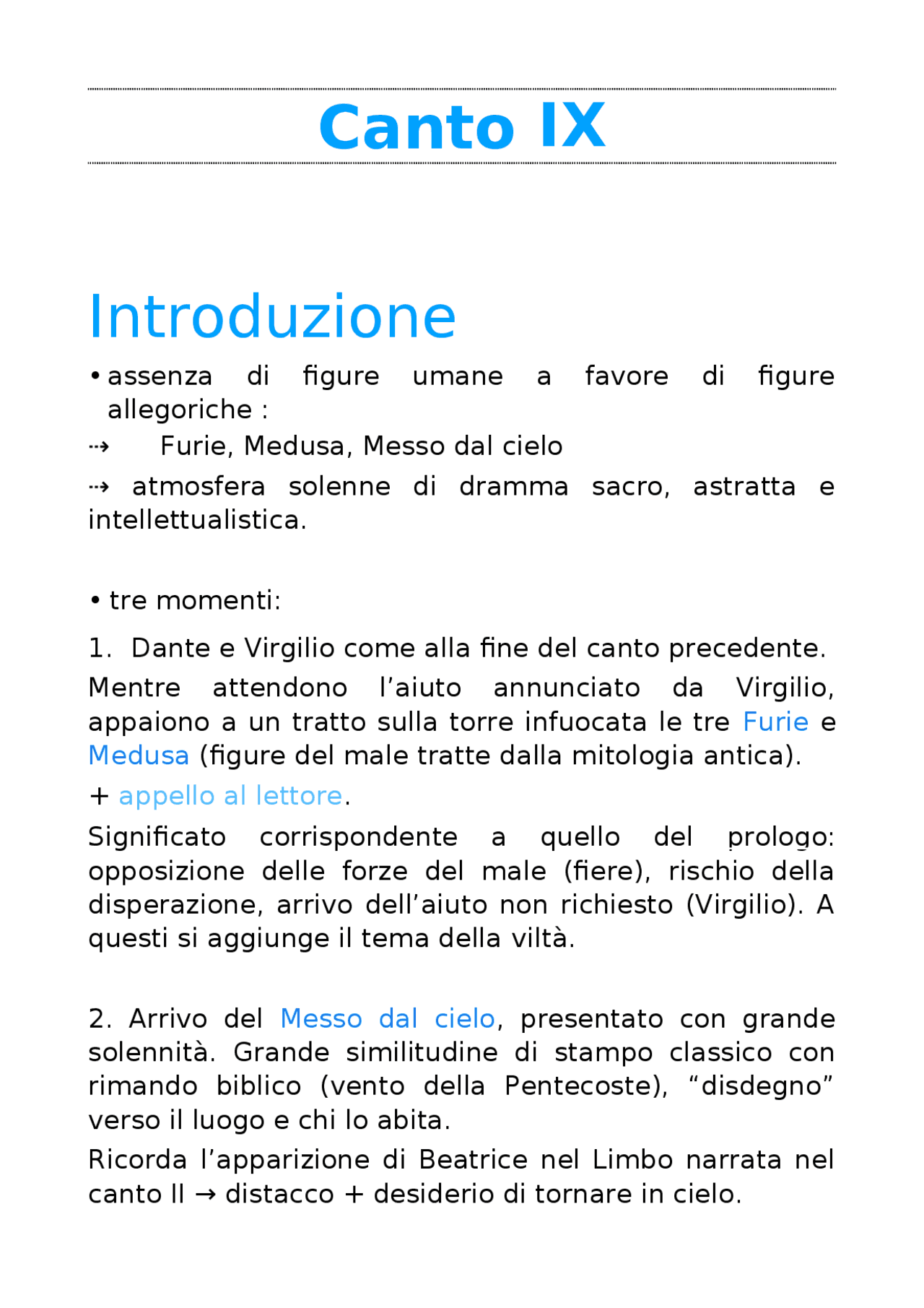 Canto 9 inferno dante | Schemi e mappe concettuali di Letteratura ...