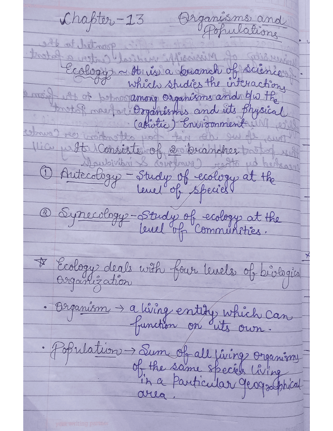 Biology class 12 ch 13 and 14 notes | Study notes Biology | Docsity