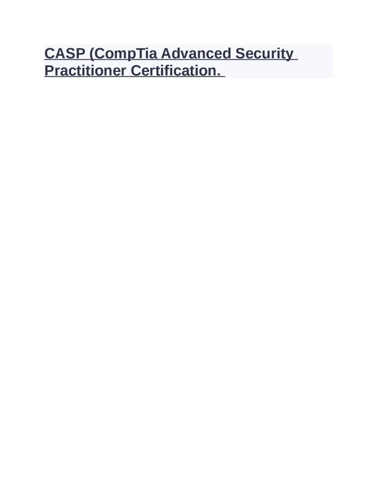 CASP (CompTia Advanced Security Practitioner Certification. | Exams ...