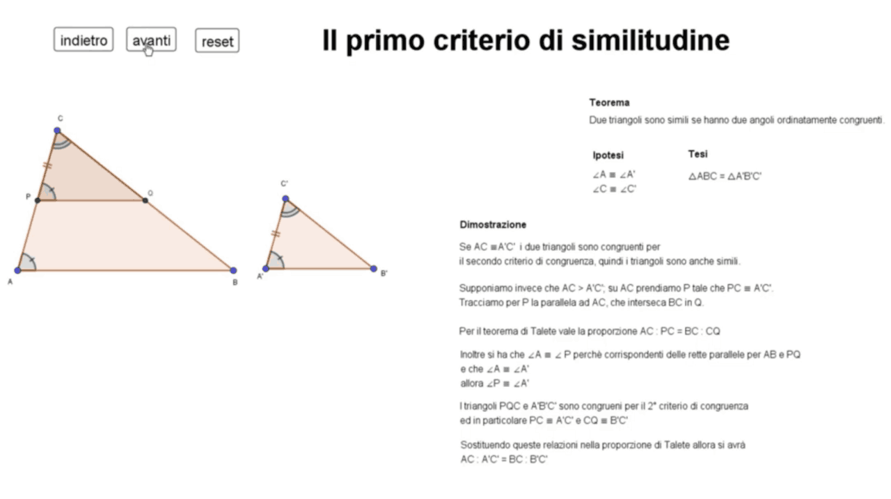 Criteri di similitudine dei triangoli | Schemi e mappe concettuali di