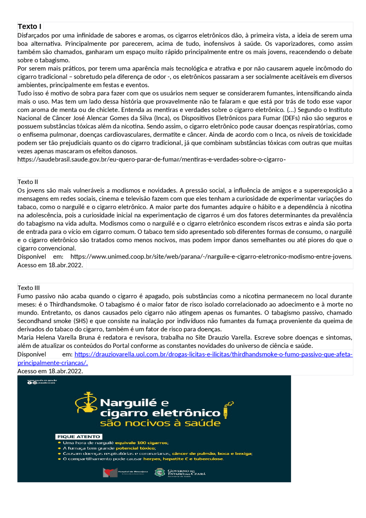 Uso Do Cigarro Eletrônico Redação - RETOEDU