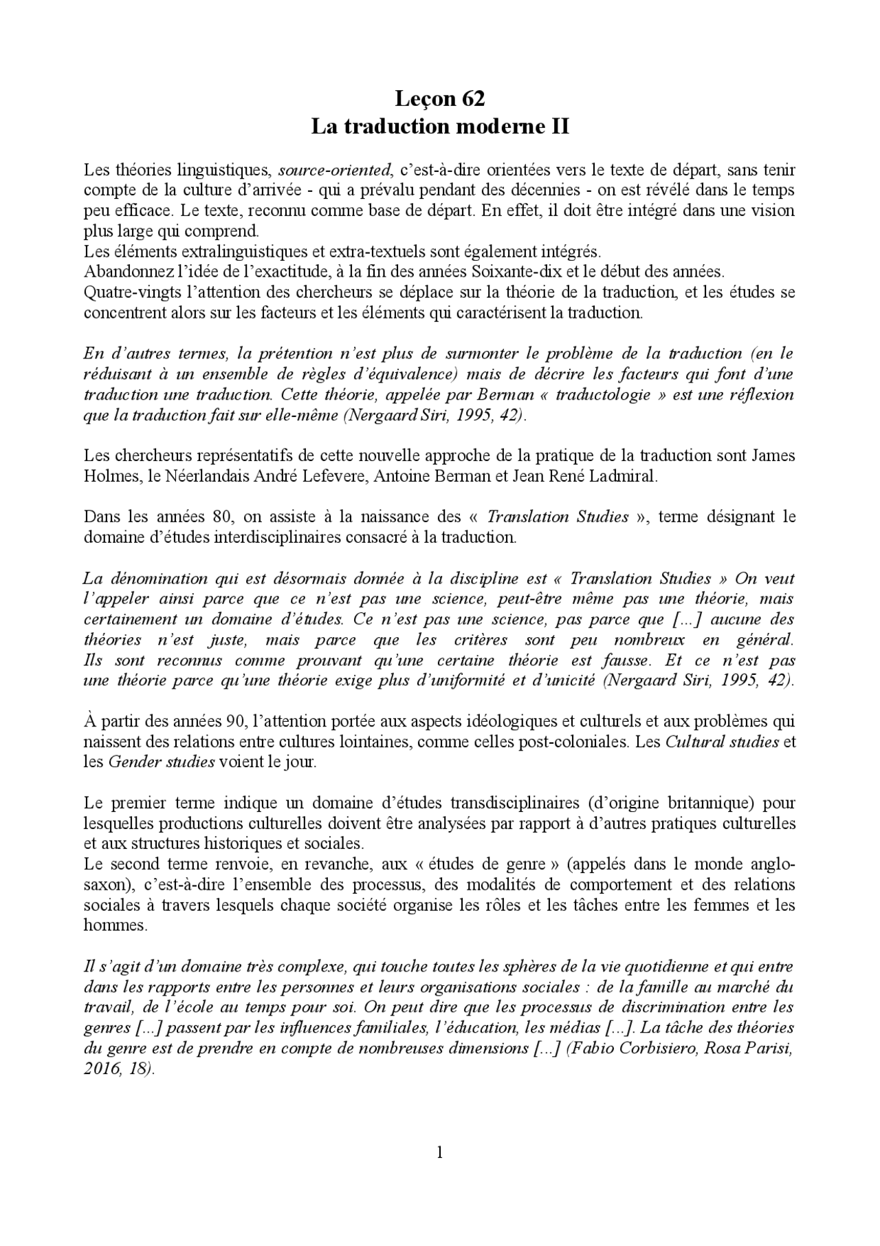 Lingua e traduzione francese 3 dispensa orale Dispense di Lingua