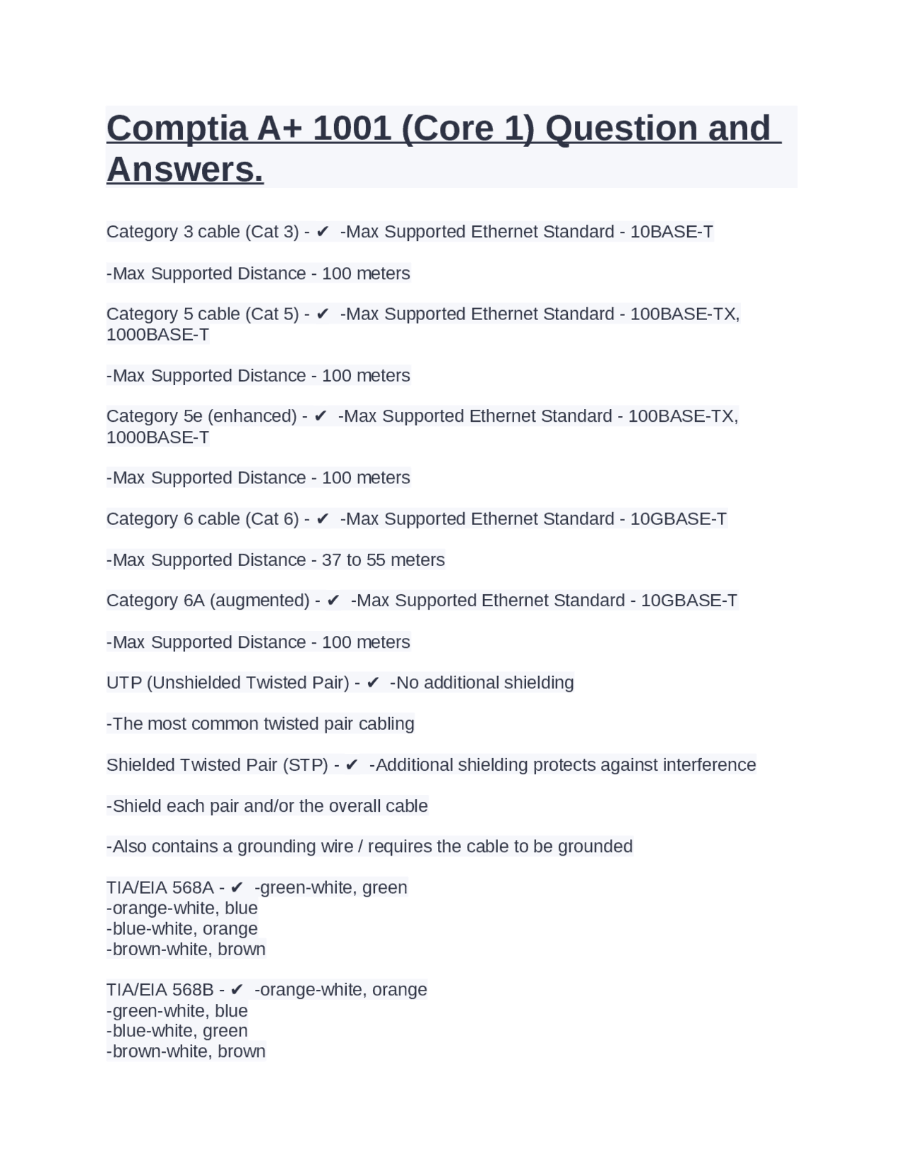 Comptia A+ 1001 (Core 1) Question and Answers. | Exams Computer Science ...