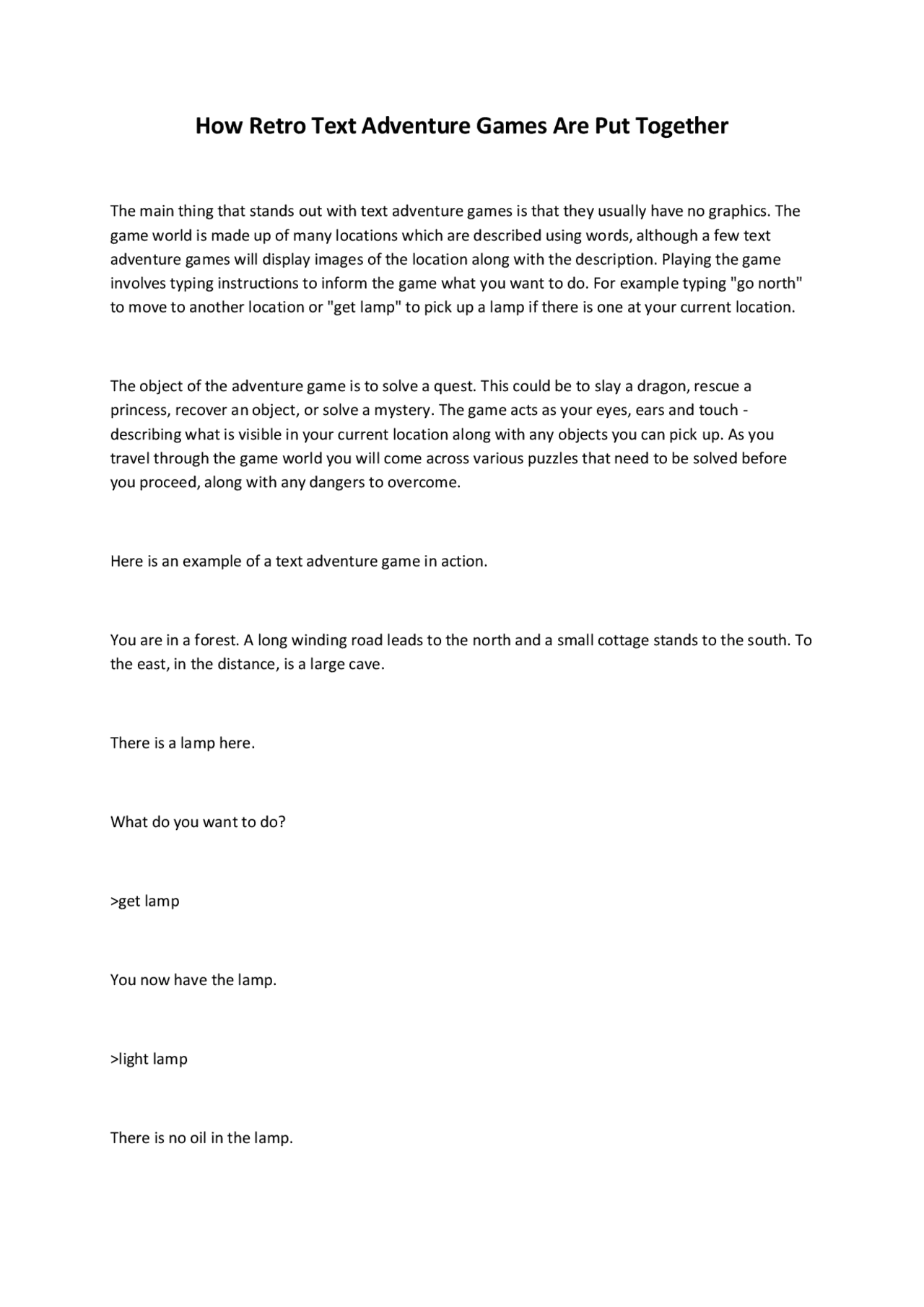 How Retro Text Adventure Games Are Put Together Summaries Computer How Retro Text Adventure Games Are Put Together Summaries Computer