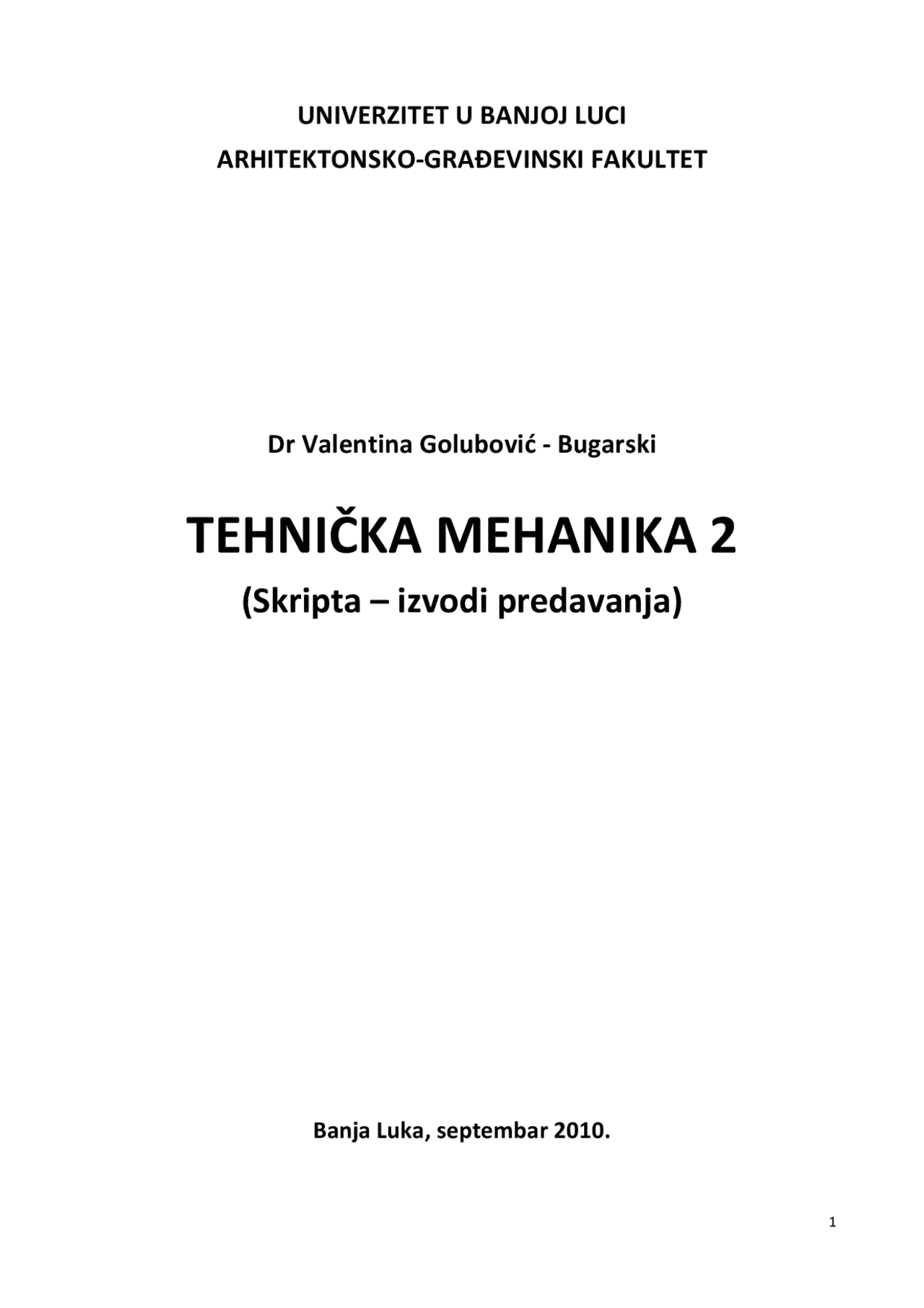 TEHNIČKA MEHANIKA 2 | Šeme i konceptualne mape' predlog Mehanika | Docsity