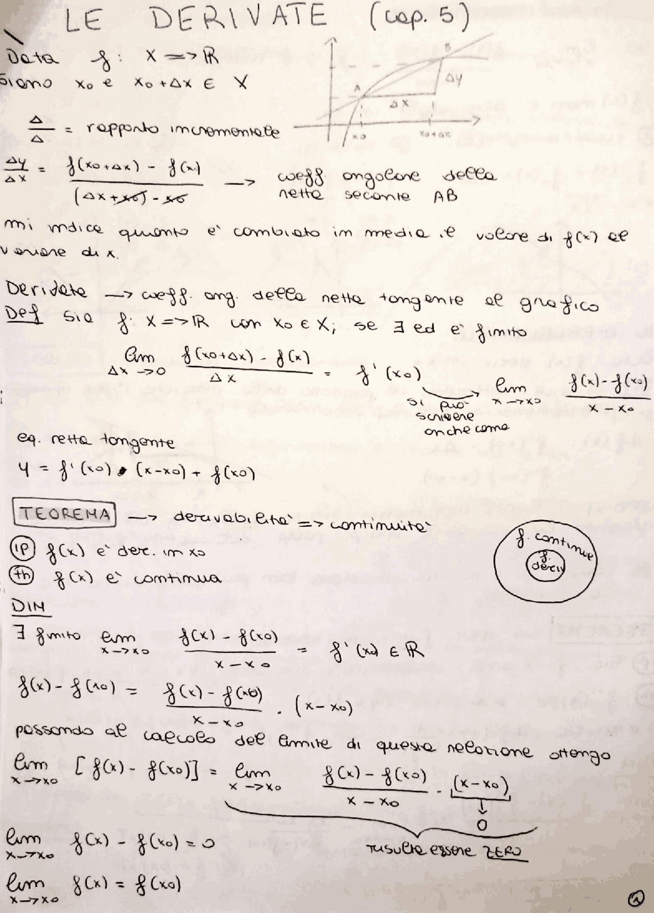 Calcolo differenziale: definizioni, teoremi e osservazioni. | Appunti ...