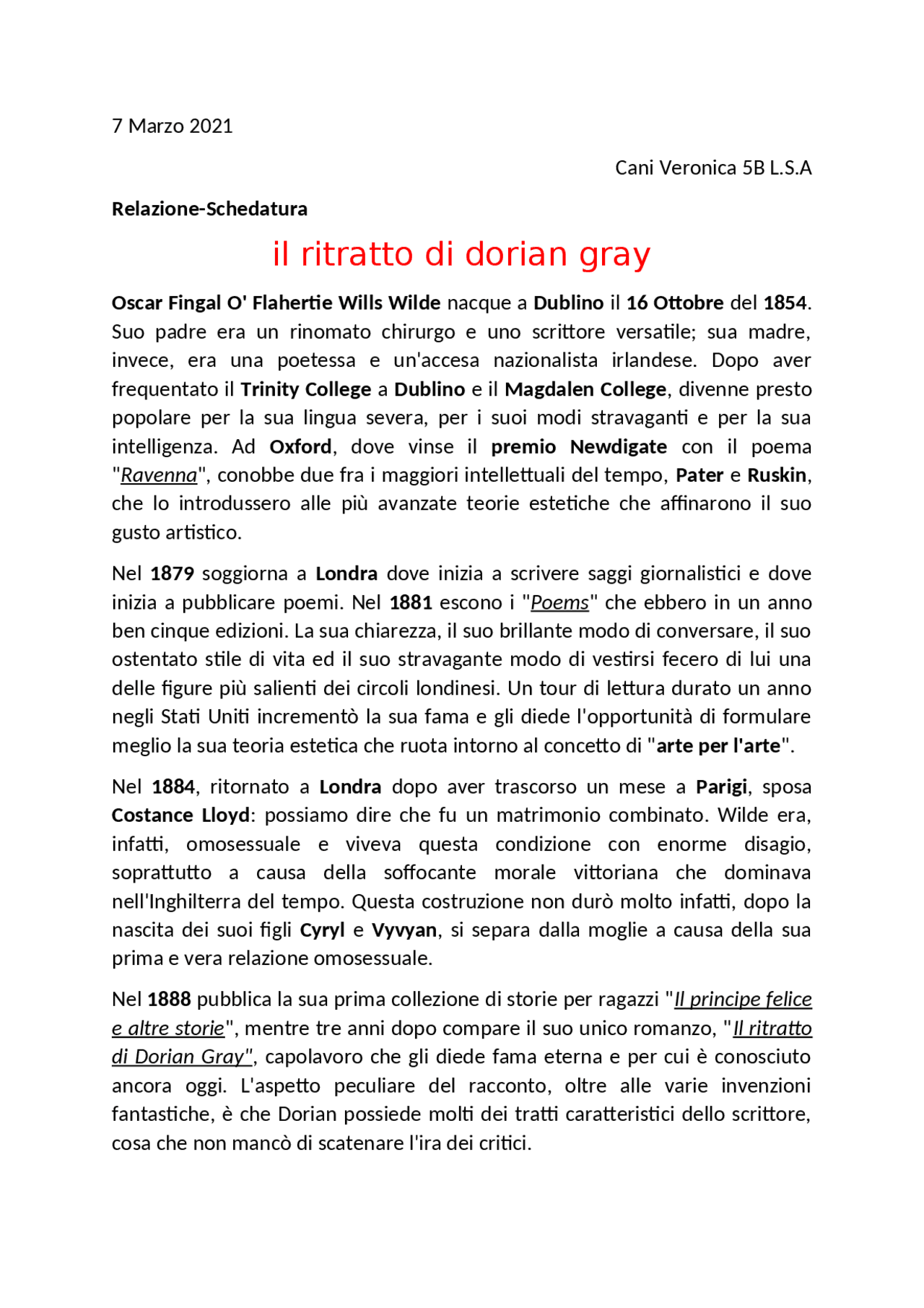 libro il ritratto di dorian gray