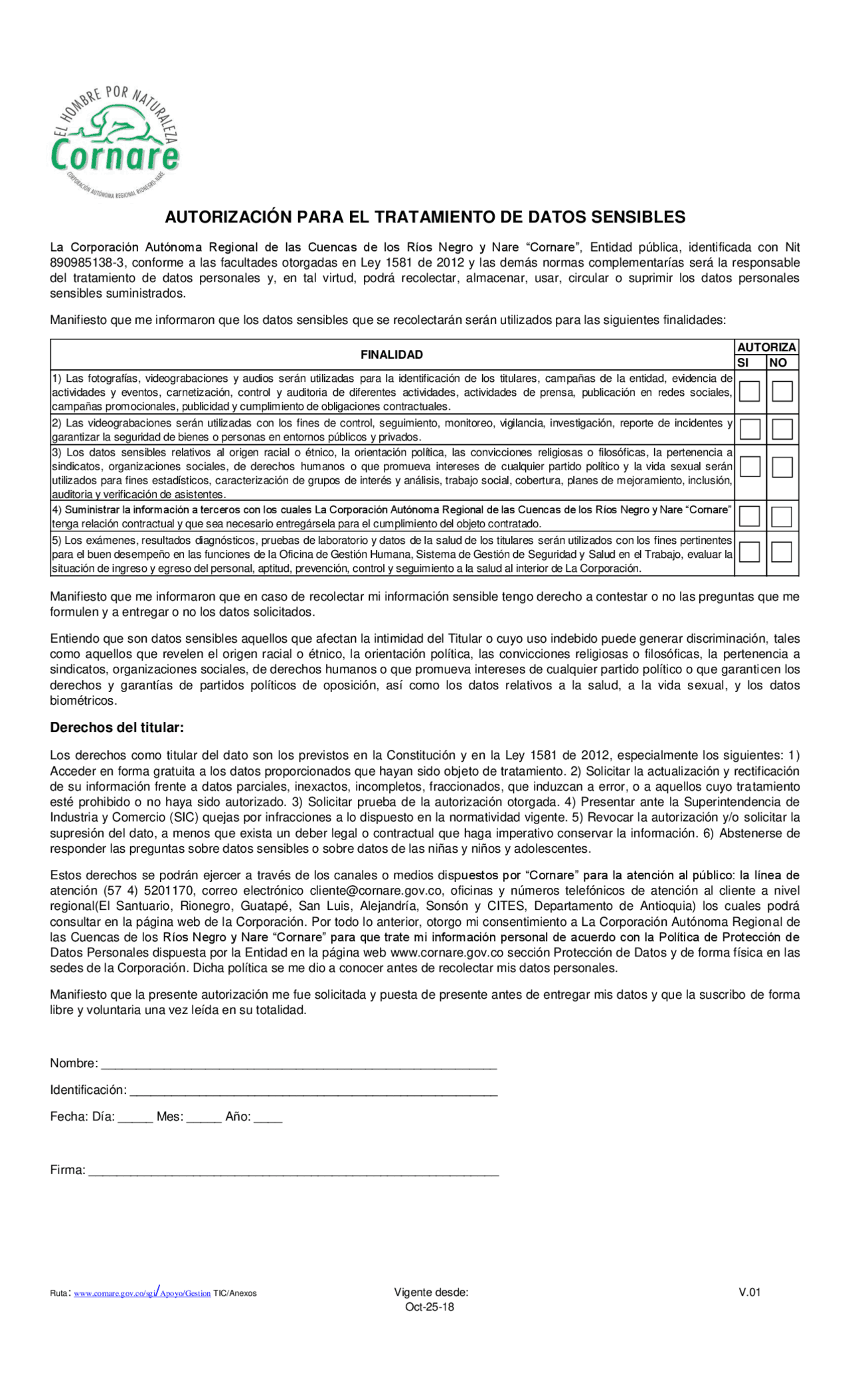Autorización para tratamiento de datos personales Apuntes de Derecho Autorización para tratamiento de datos personales Apuntes de Derecho