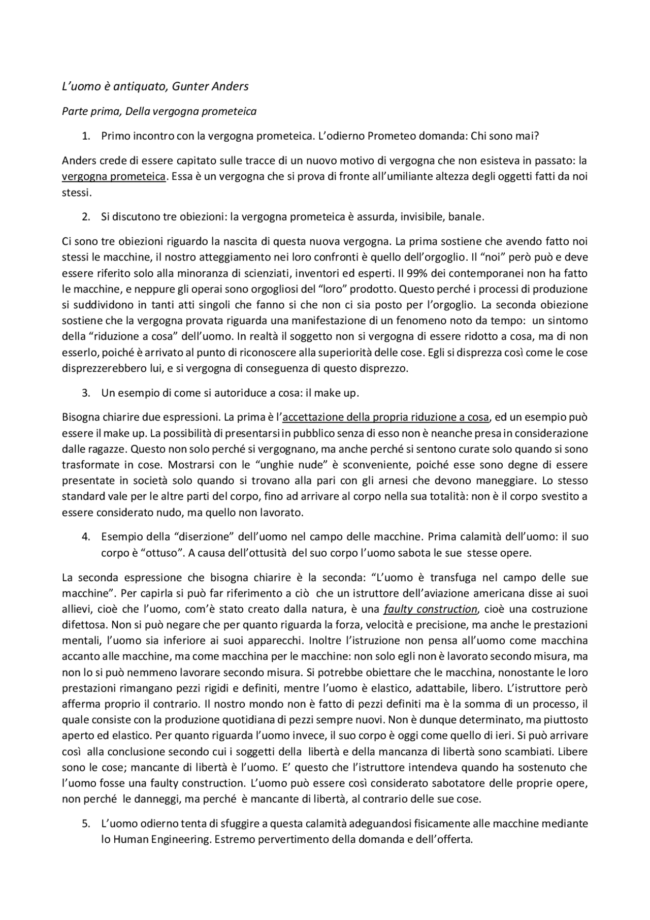 L'uomo è antiquato, Gunther Anders Appunti di Bioetica Docsity L'uomo è antiquato, Gunther Anders Appunti di Bioetica Docsity