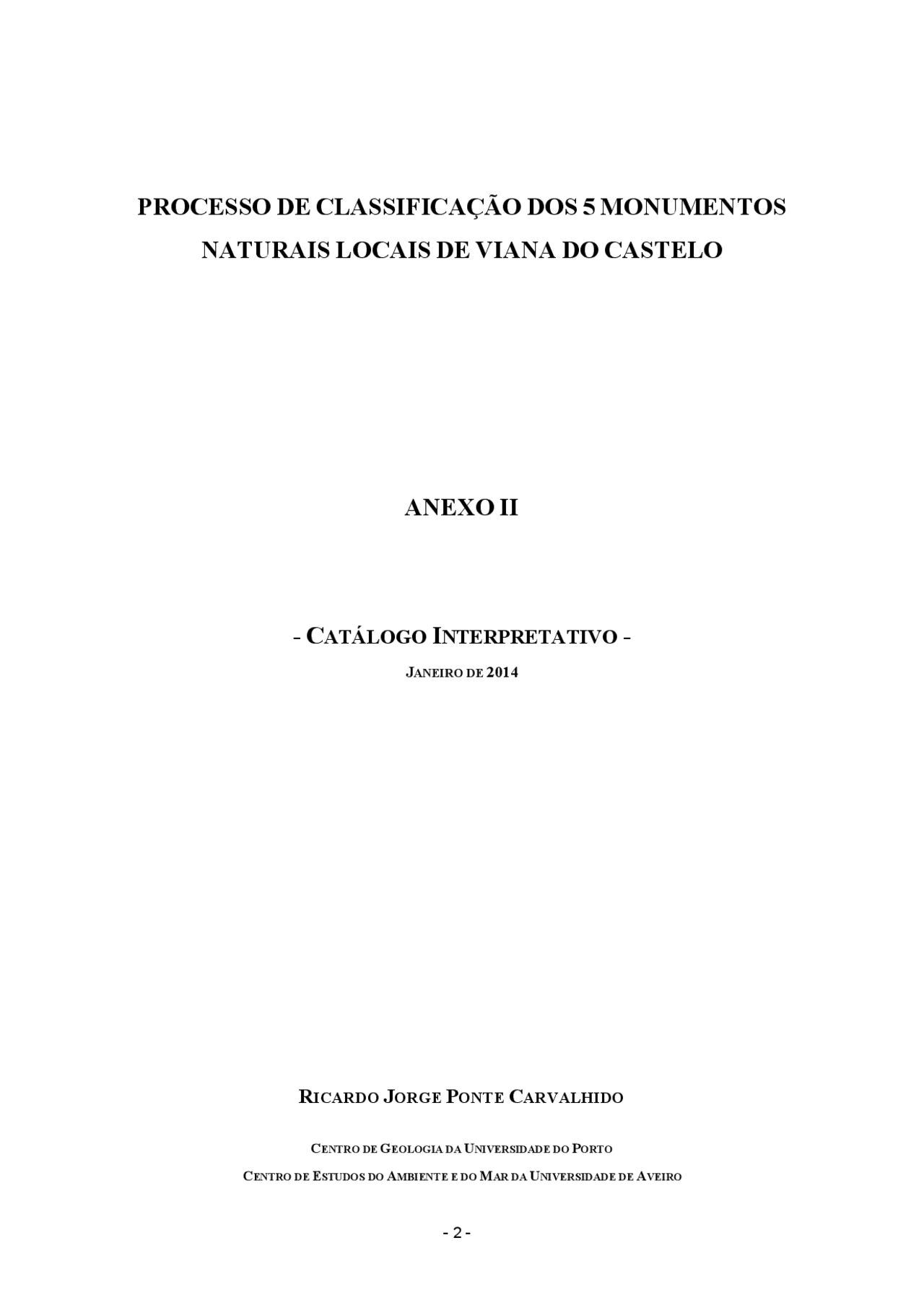 Processo De Classifica o Dos 5 Monumentos Naturais Locais Notas 