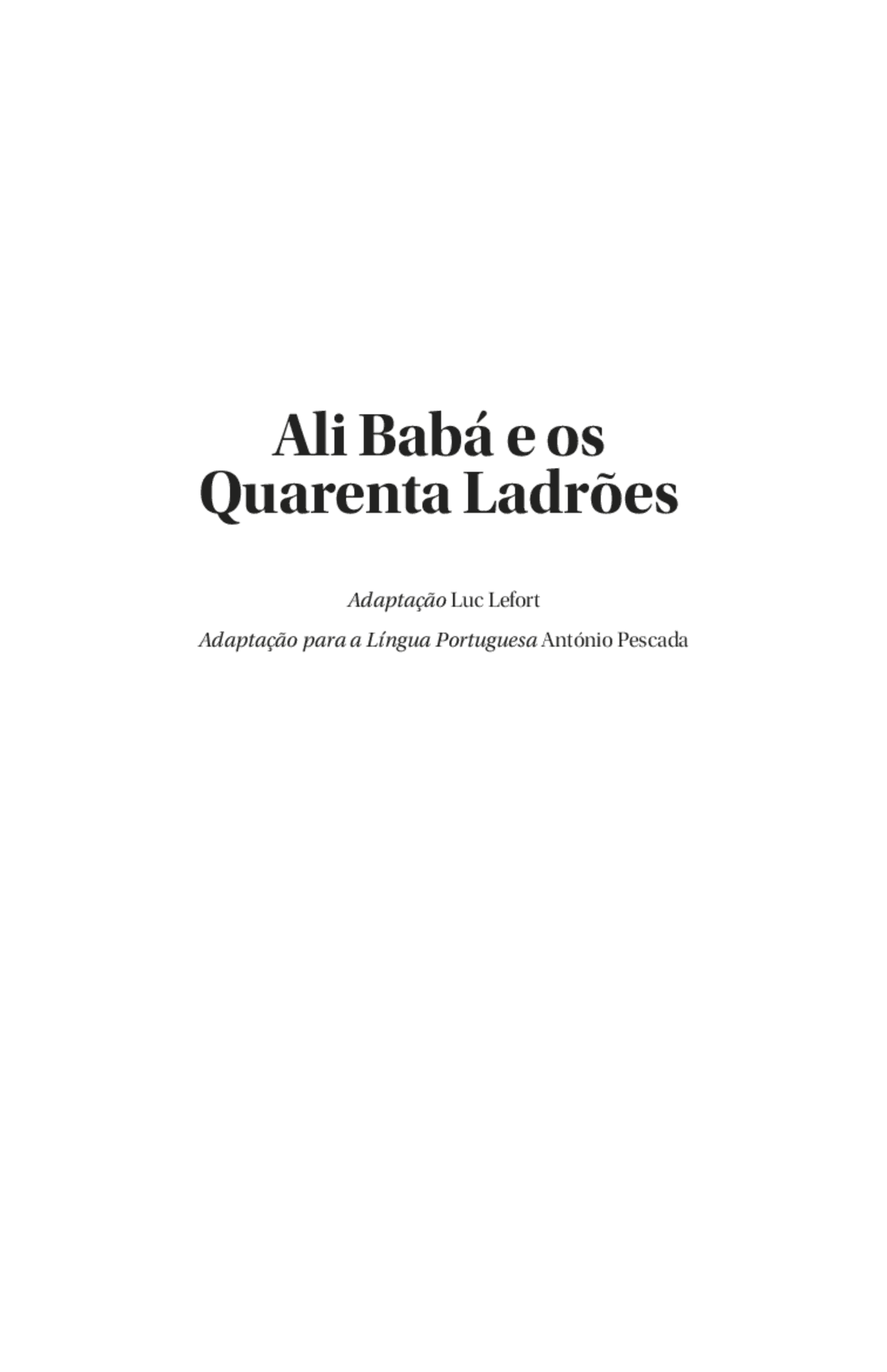 Ali Babá e os Quarenta Ladrões | Provas Língua Portuguesa | Docsity