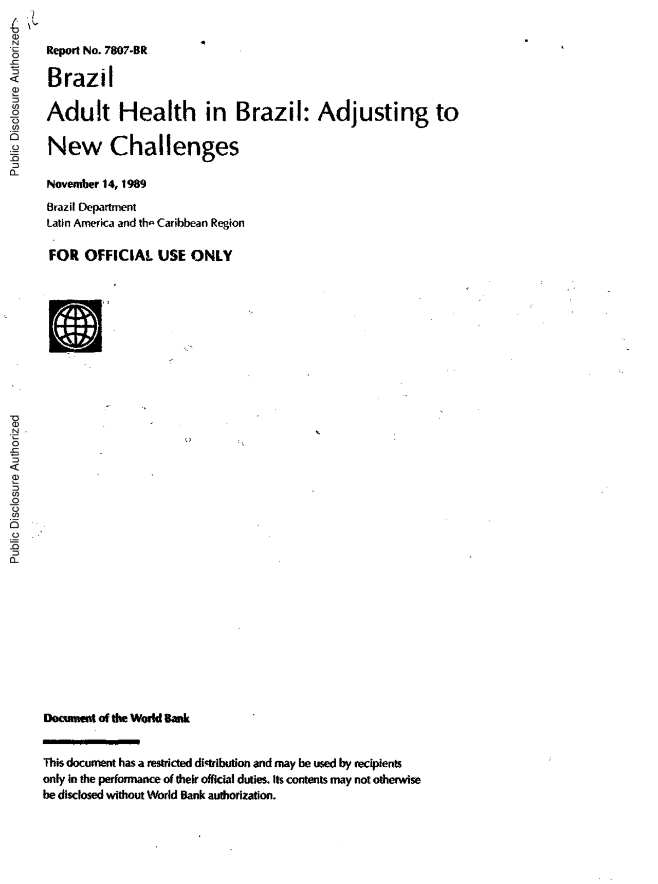 Brazil Adult Health in Brazil: Adjusting to New Challenges | Exercícios