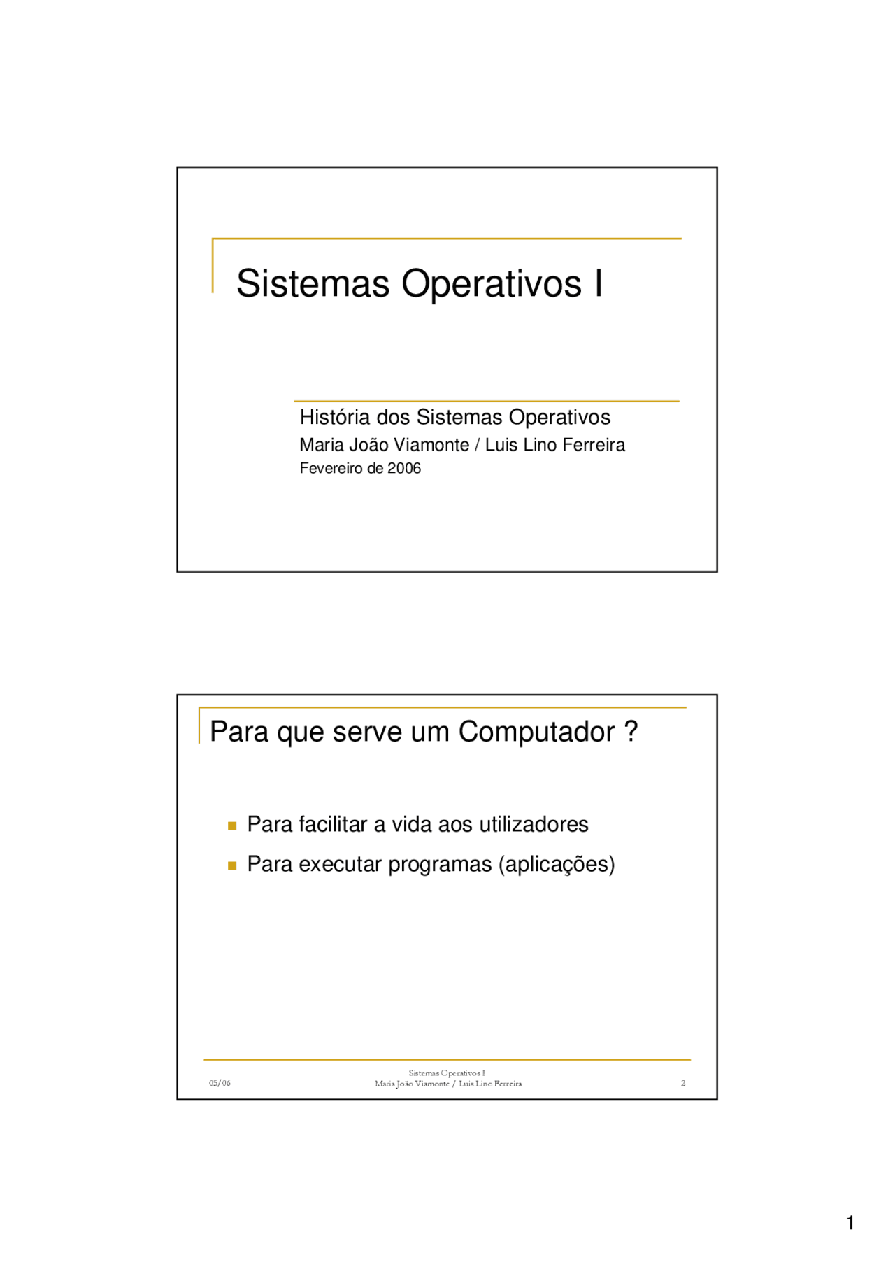 Sistemas Operativos I | Notas de aula Máquinas | Docsity