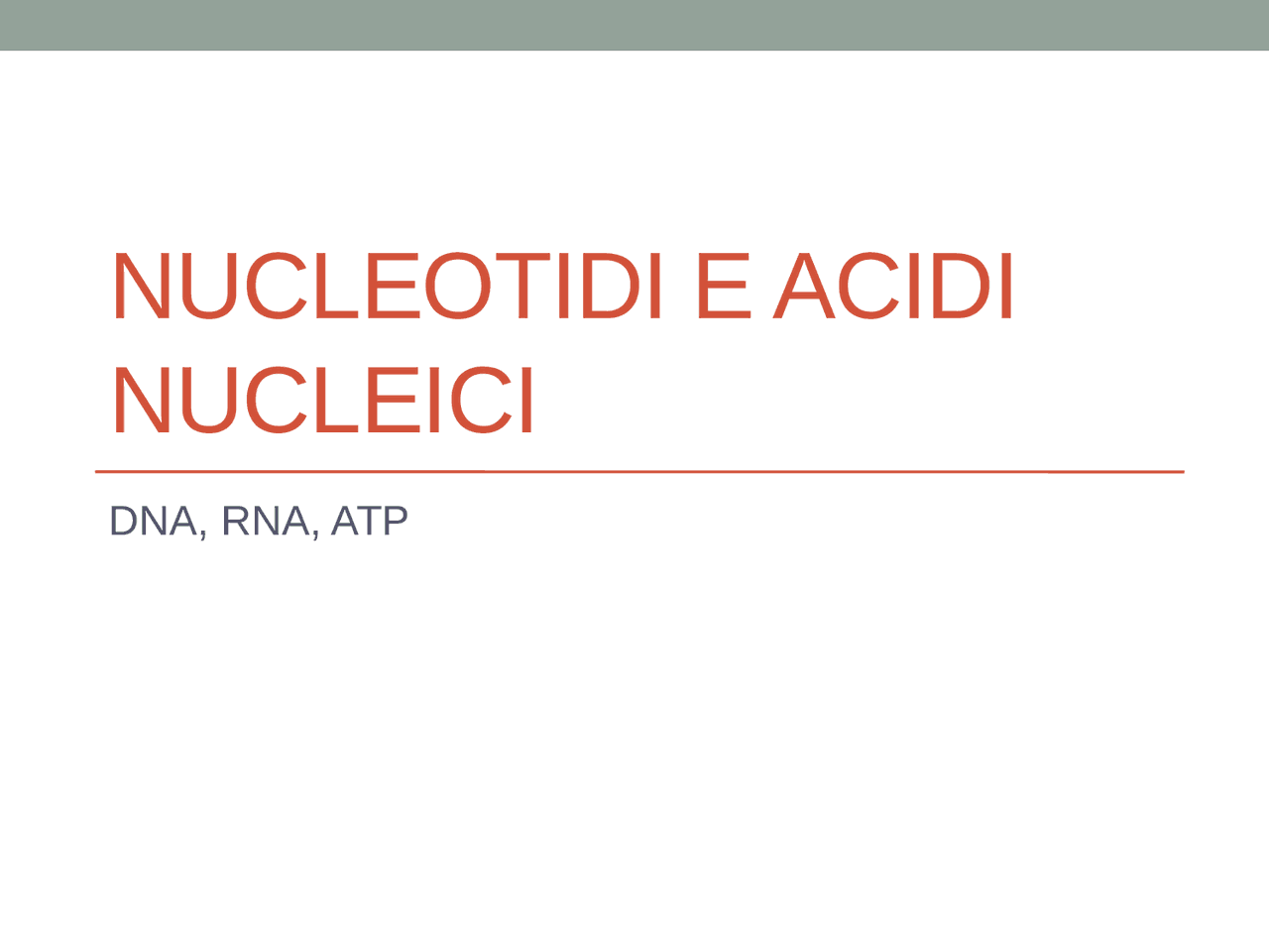 Acidi nucleici e proteine Dispense di