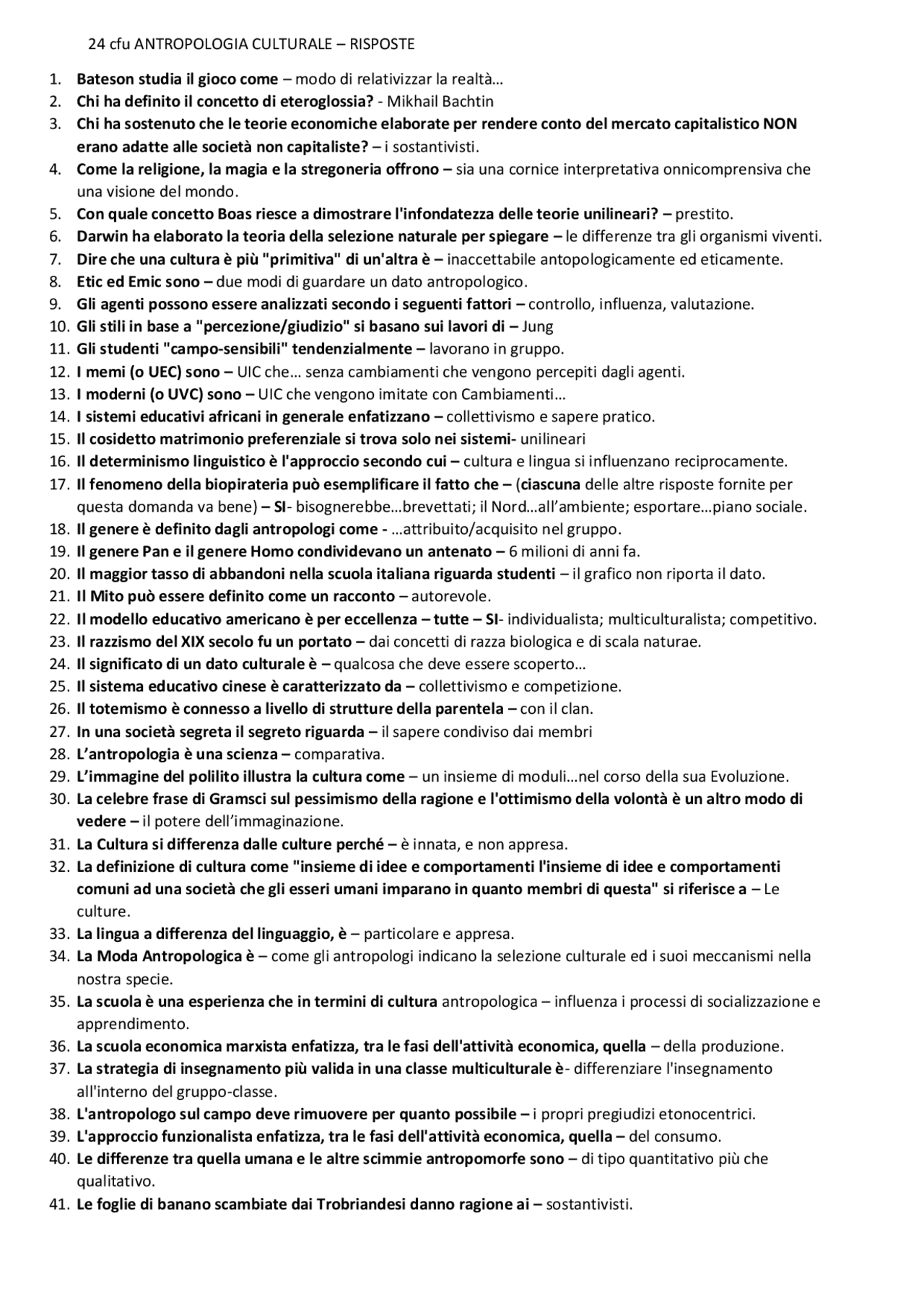Paniere 24 Cfu Ecampus Antropologia Culturale Panieri Di 