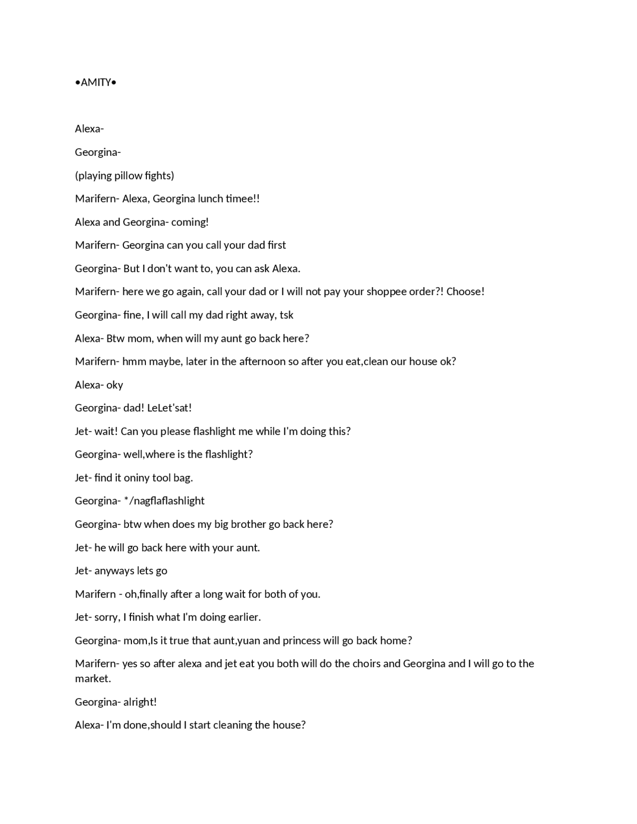acting script! good luck | Assignments English | Docsity