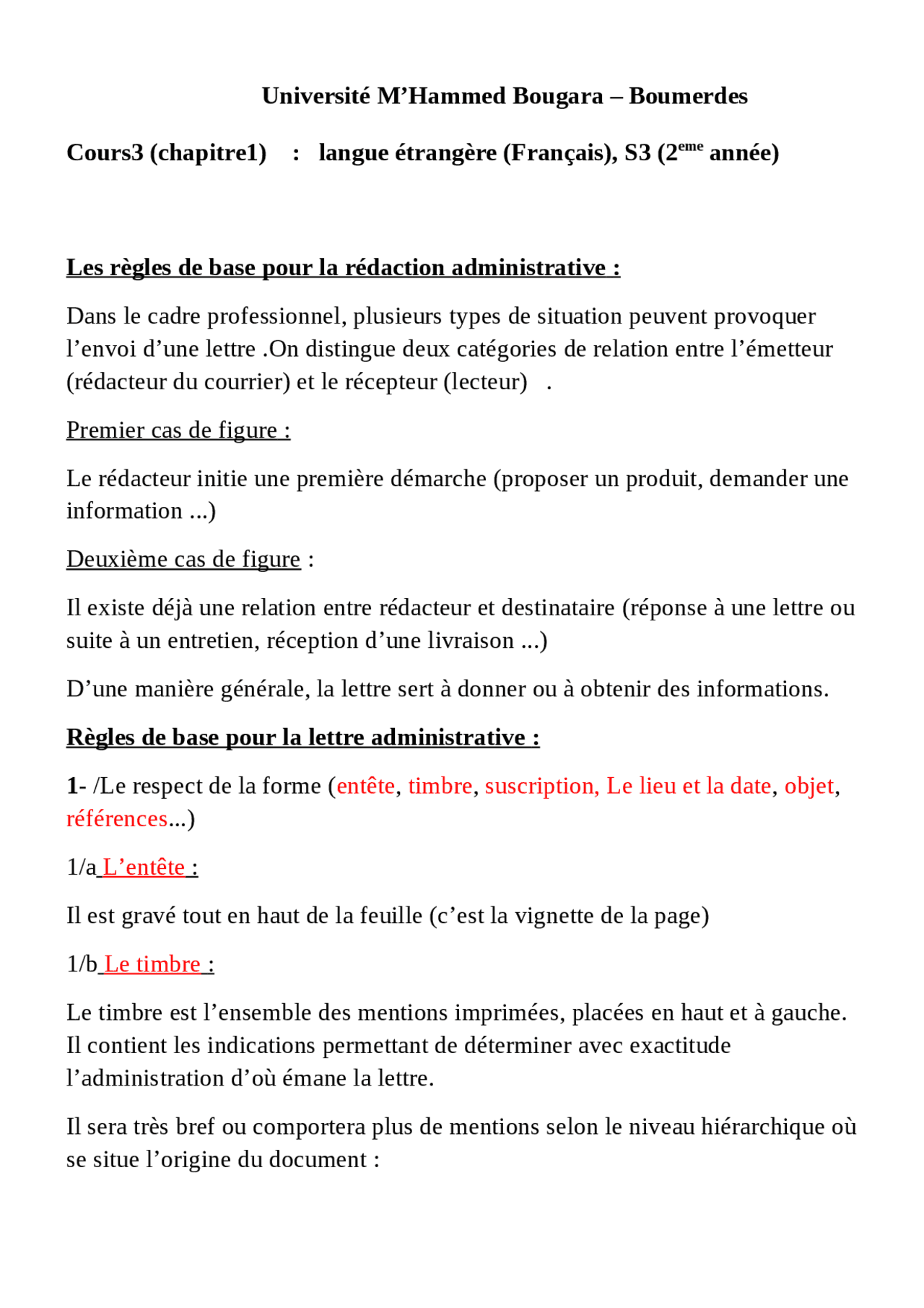 Les règles de base pour la rédaction administrative | Lecture notes ...