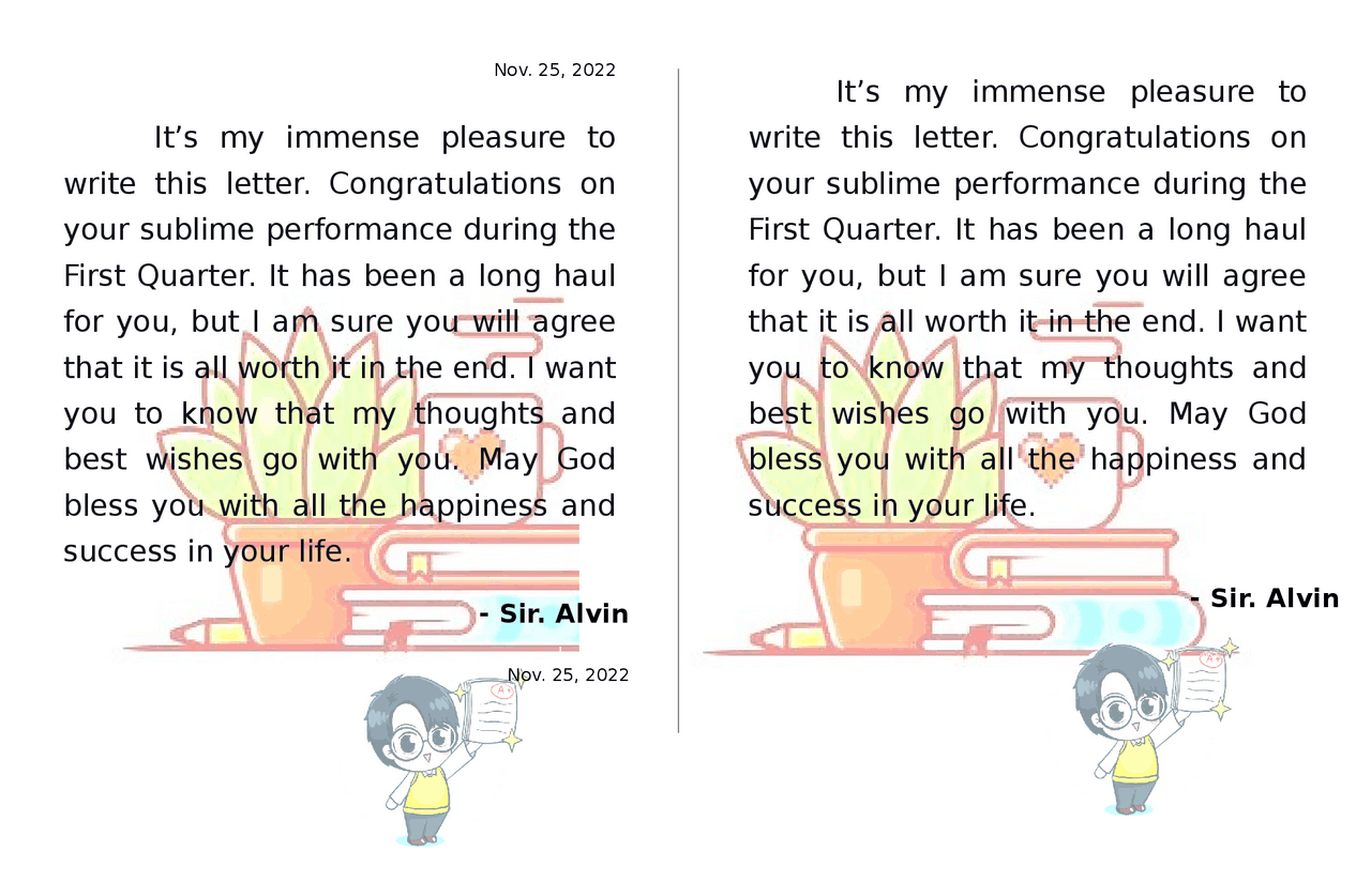 Letter to Student honors | Summaries Philosophy | Docsity