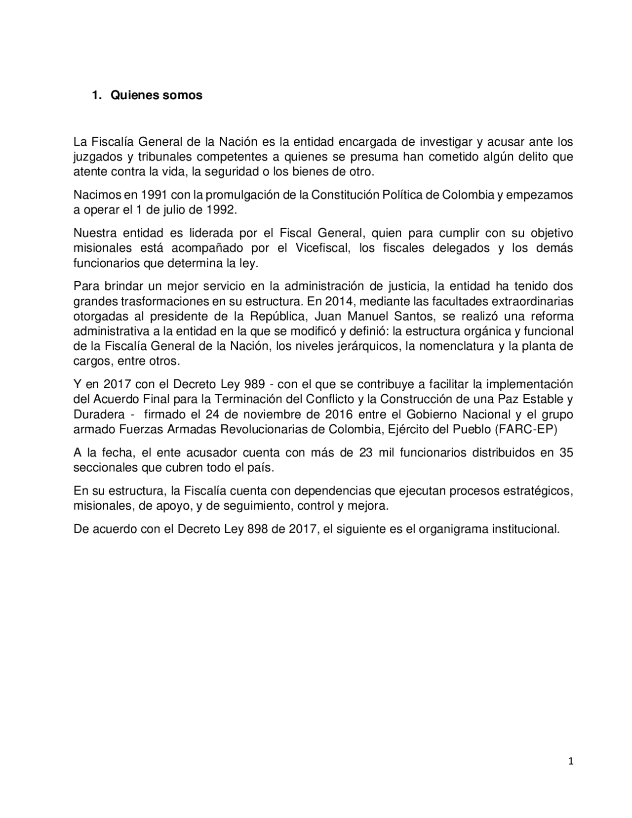 RESUMEN FISCALIA GENERAL DE LA NACIÓN | Resúmenes de Derecho | Docsity