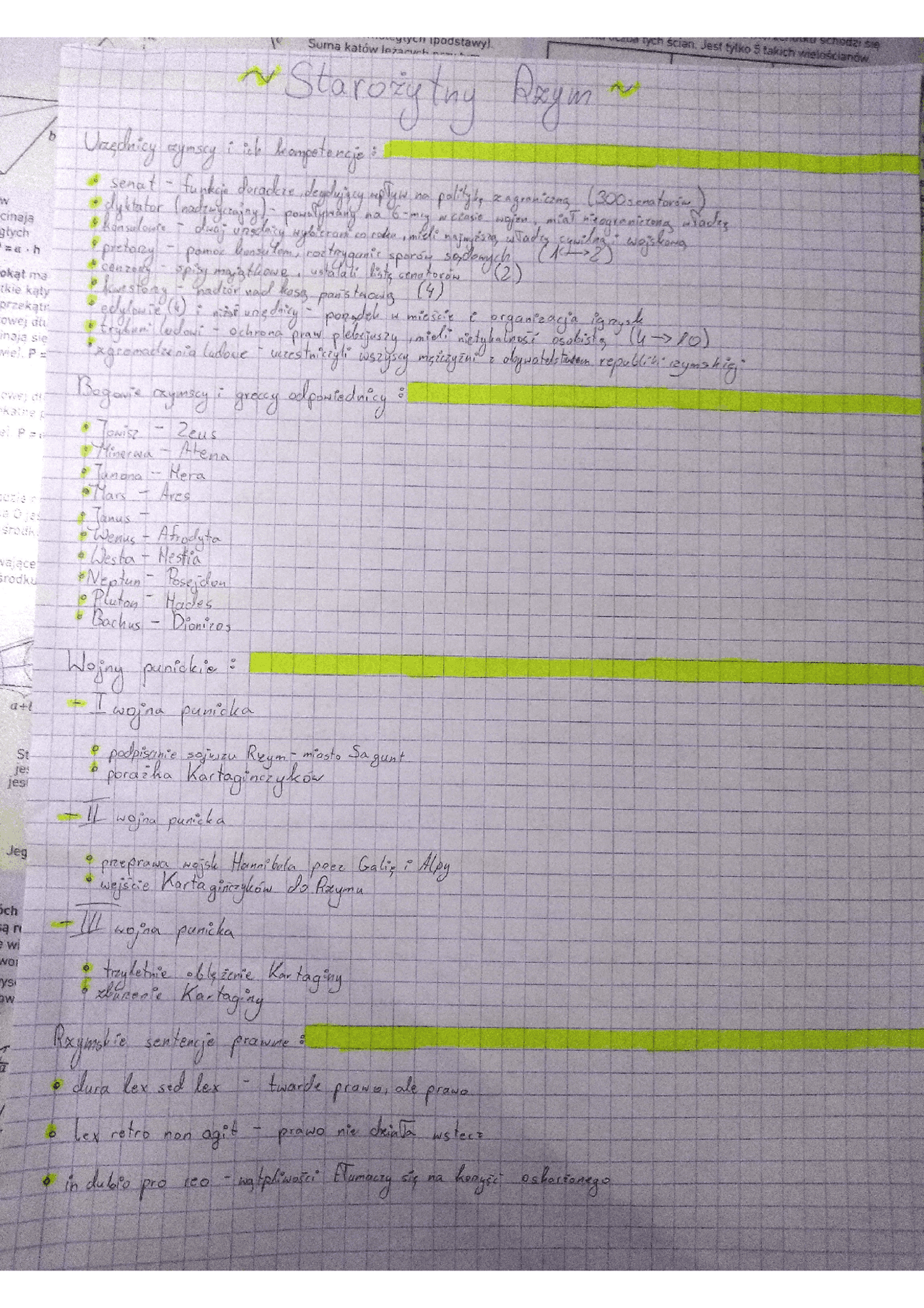 Starożytny Rzym notatki na sprawdzian | Notatki Historia | Docsity