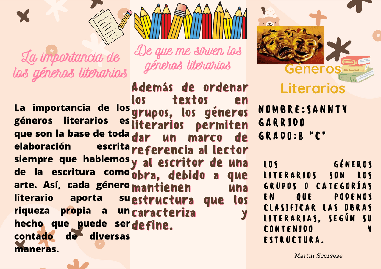 Triptico de los generos literarios | Guías, Proyectos, Investigaciones ...