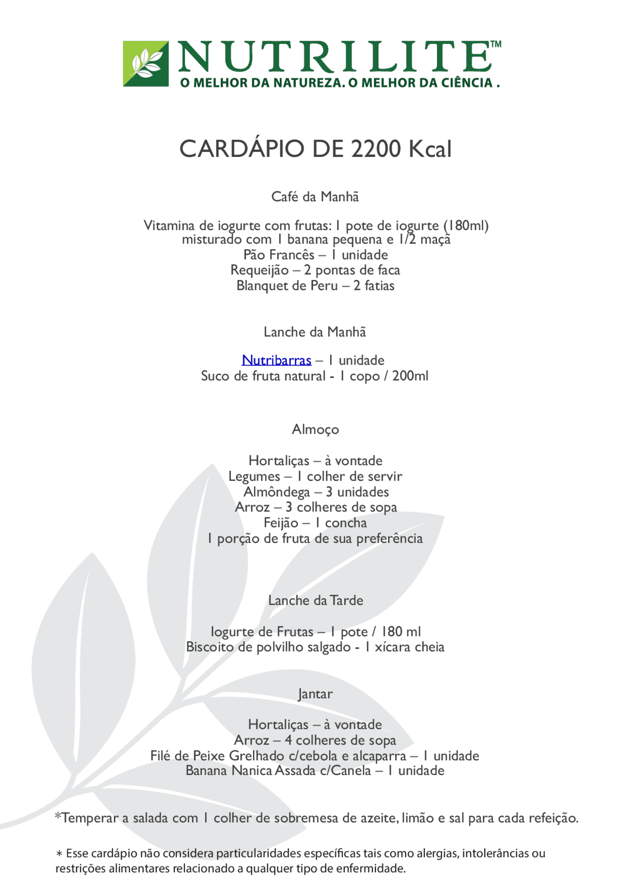 232 Kcal Dieta 2200kcal para emagrecimento flexivel bem aplicado e fácil de por ...