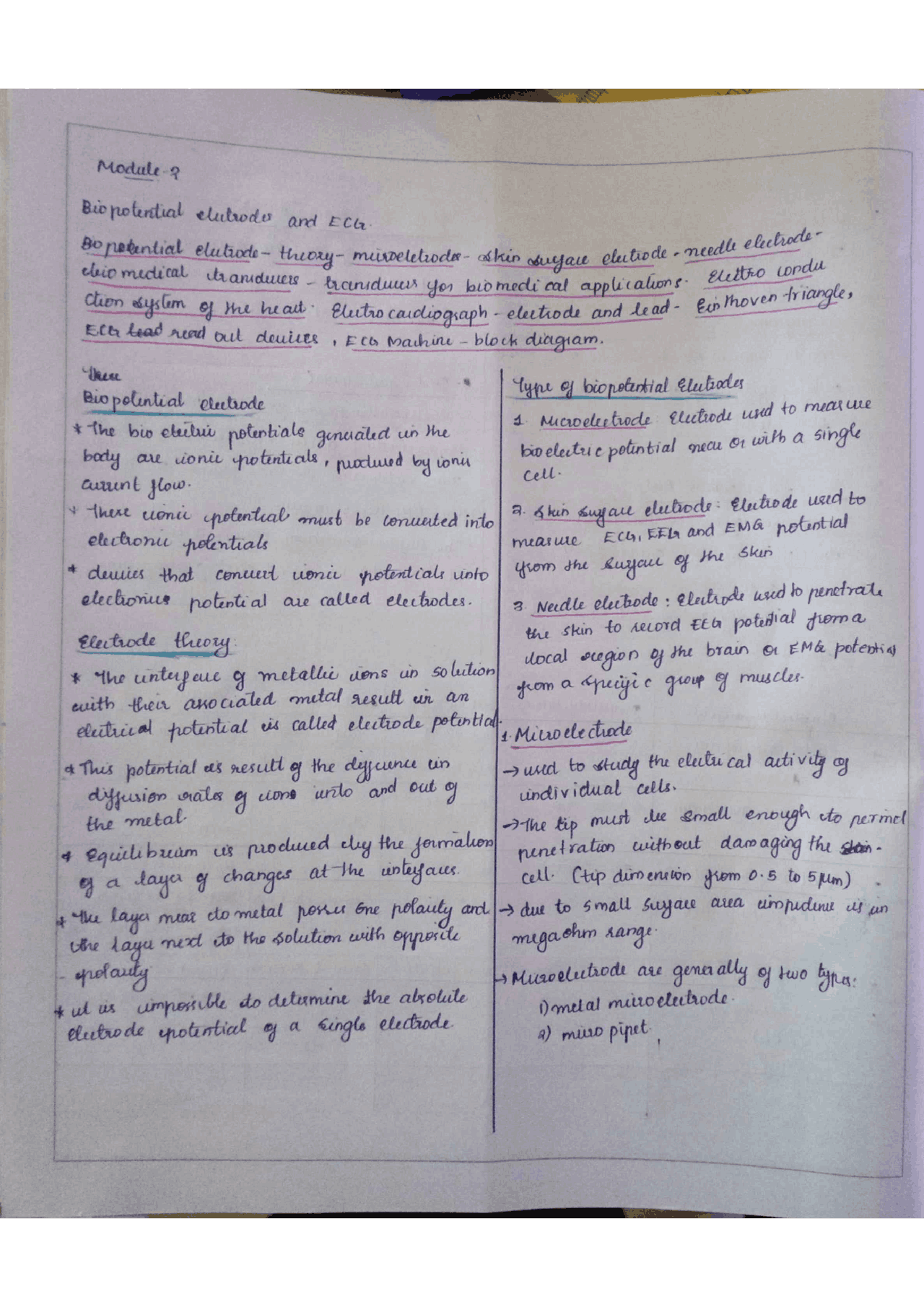 2nd module of biomedical instrumentation | Summaries Biomedical ...