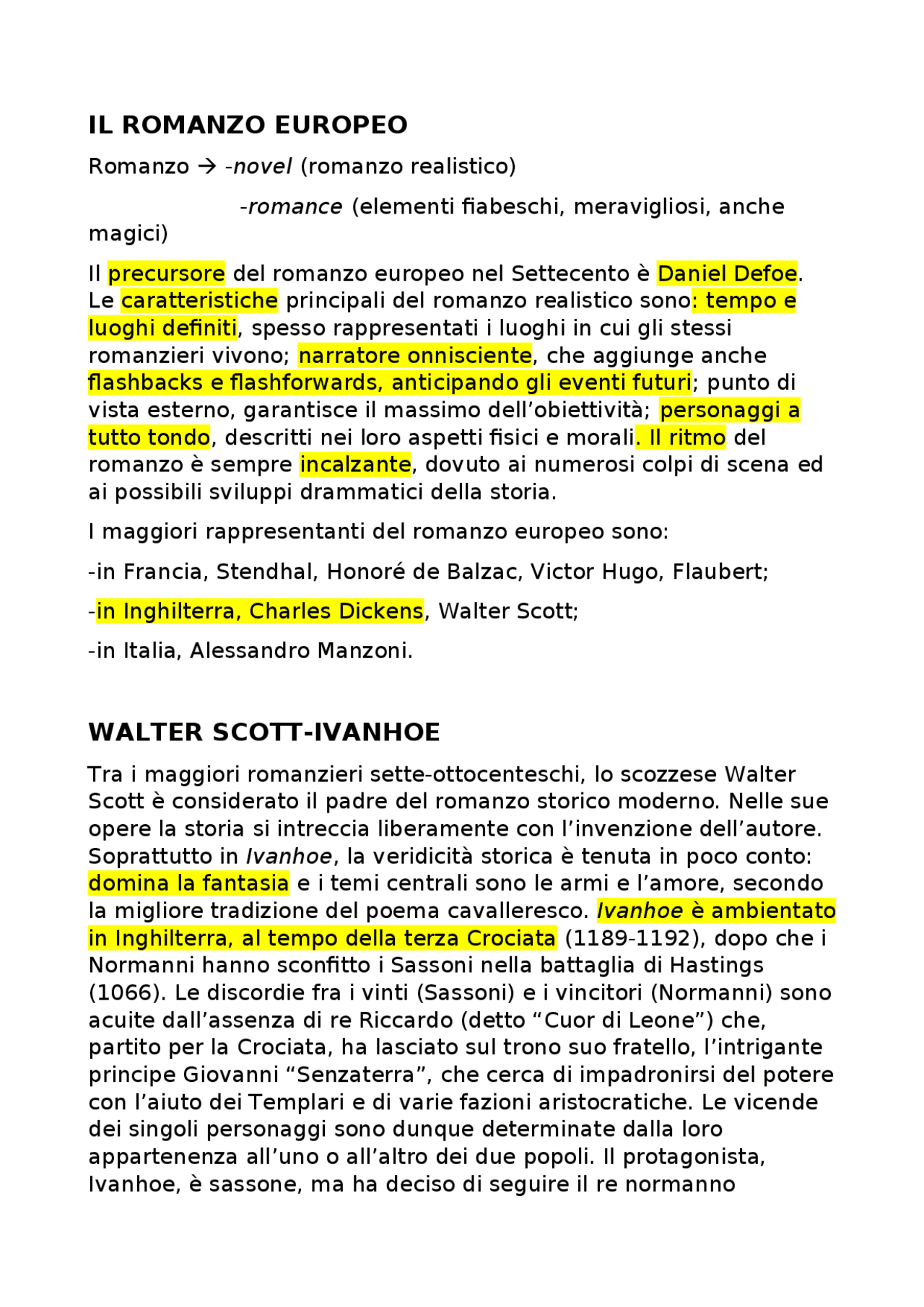 Alessandro Manzoni - riassunto maturità | Appunti di Italiano | Docsity