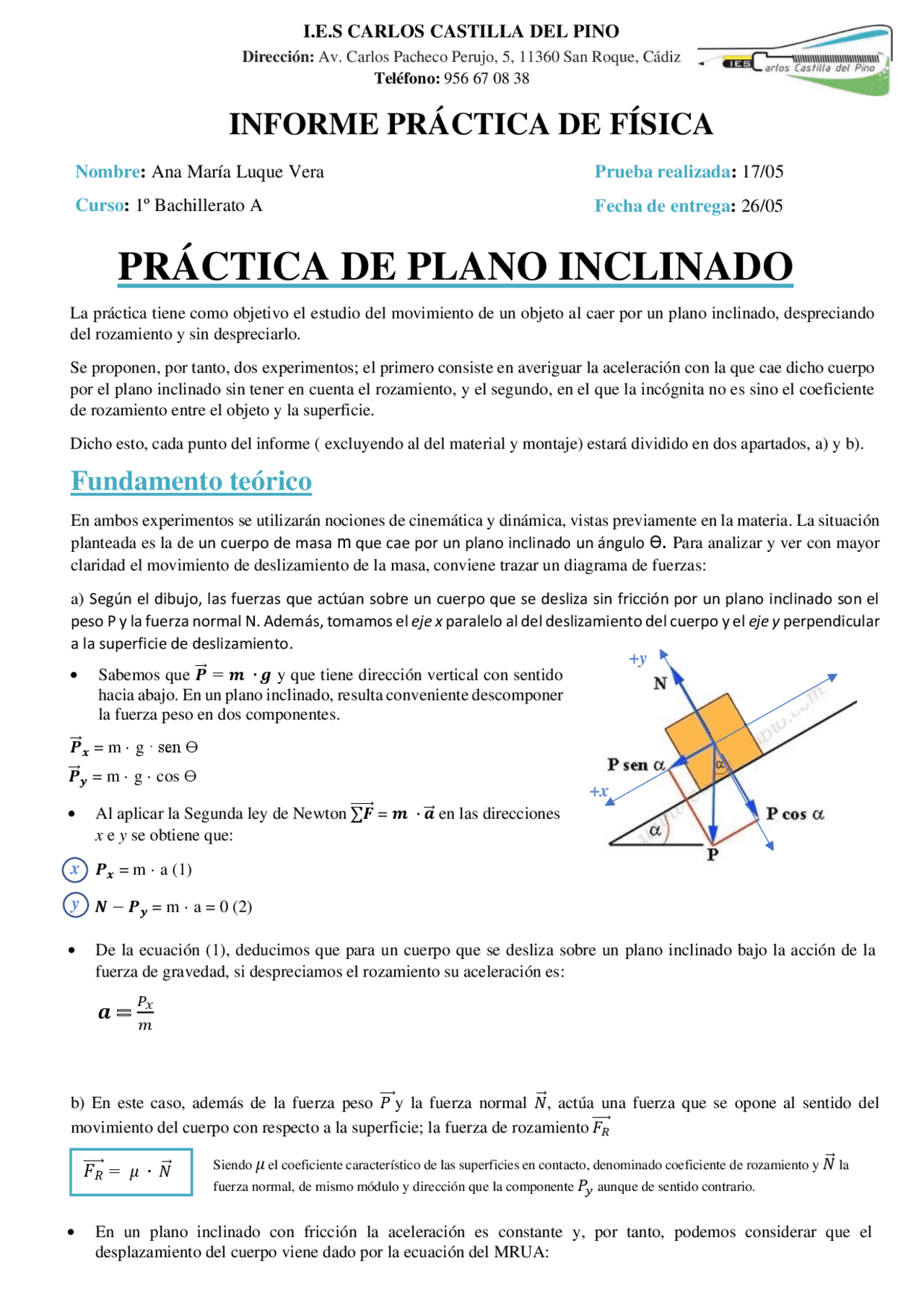 Pr tica F sica Plano Inclinado Ejercicios De F sica Docsity Pr tica F sica Plano Inclinado Ejercicios De F sica Docsity