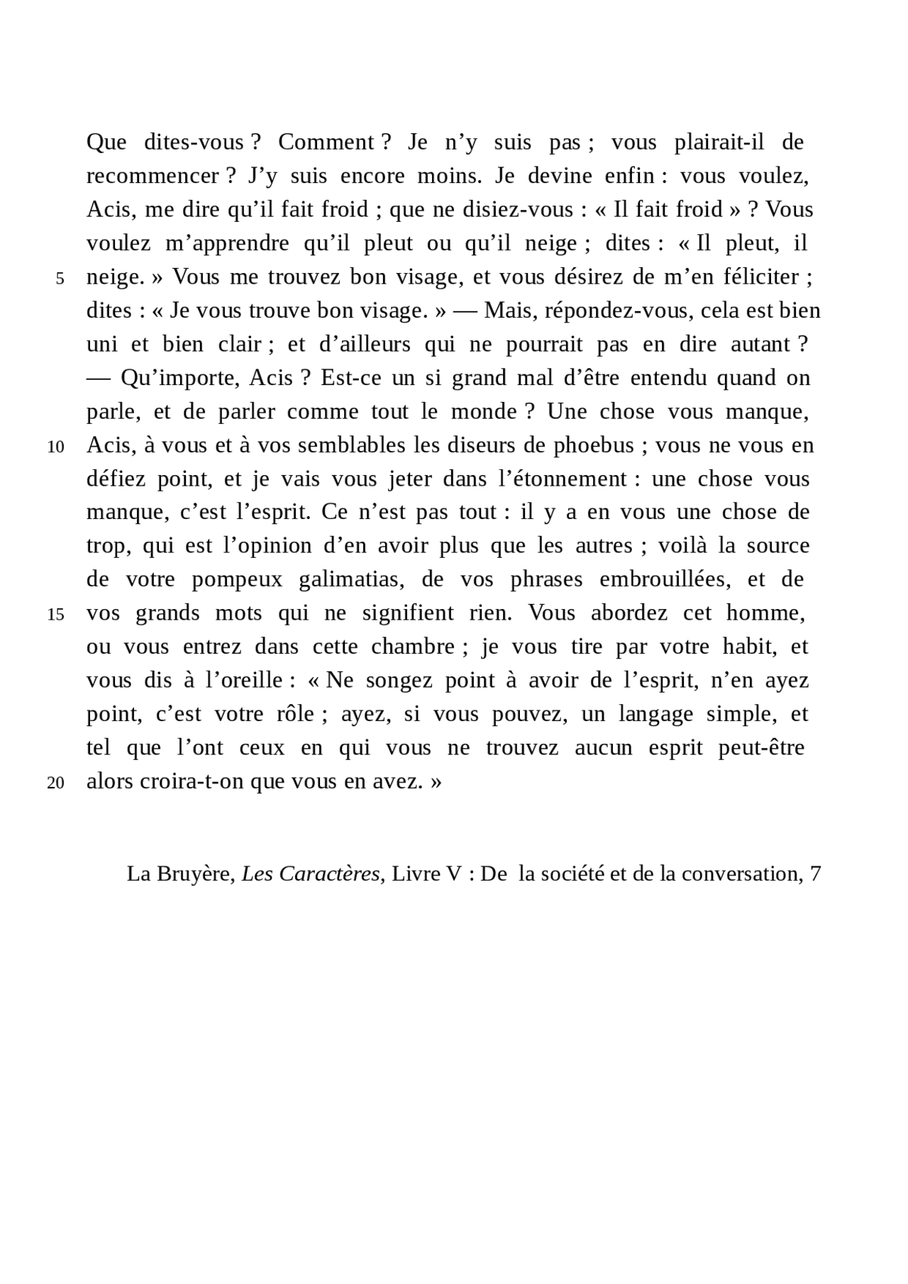 Les caractères de la bruyère Lectures Français Docsity