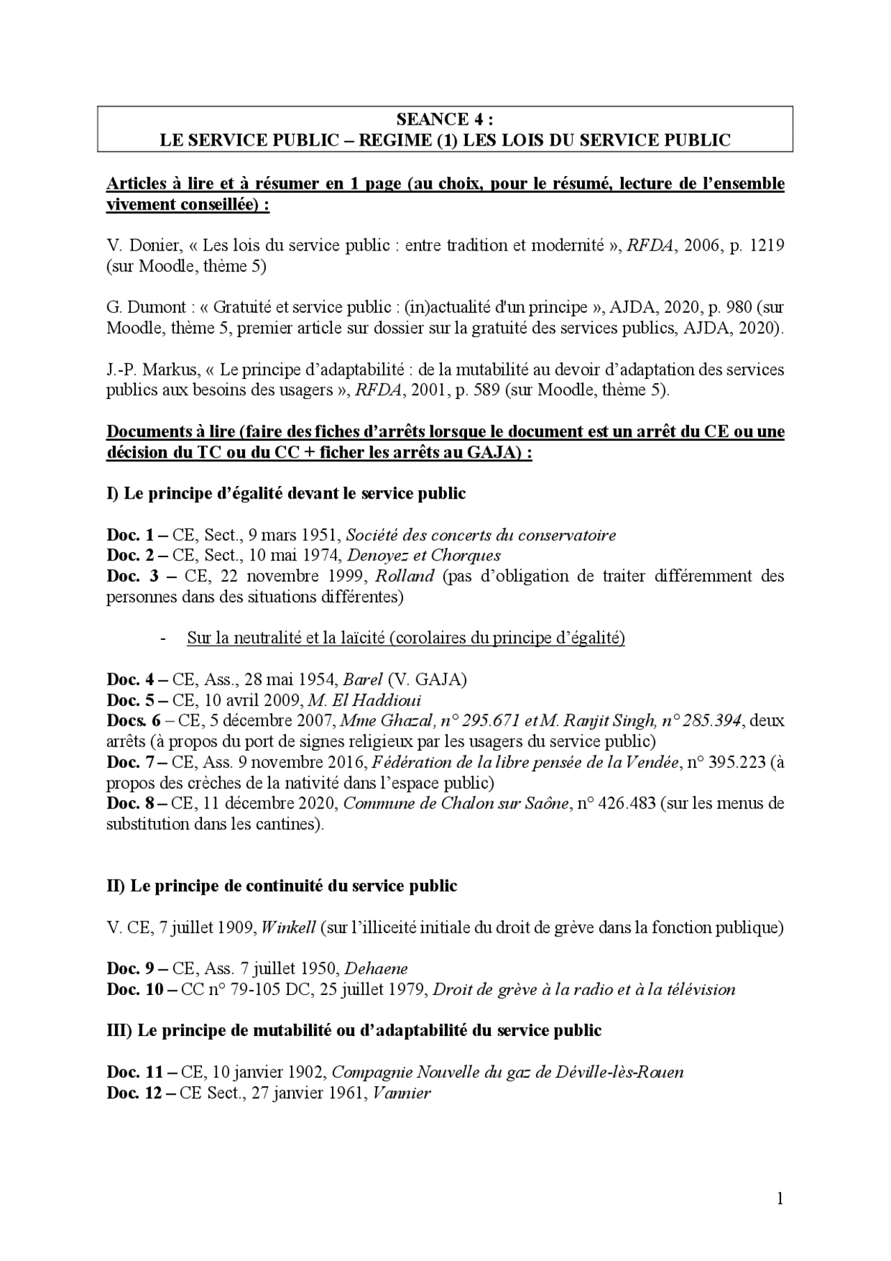 Arrêt Compagnie Nouvelle Du Gaz De Deville lès rouen Fiche de travaux dirigé | Lectures Droit Administratif | Docsity