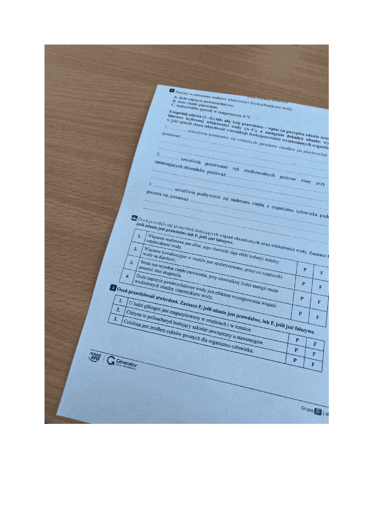 Chemiczne podstawy życia | Testy Biologia | Docsity