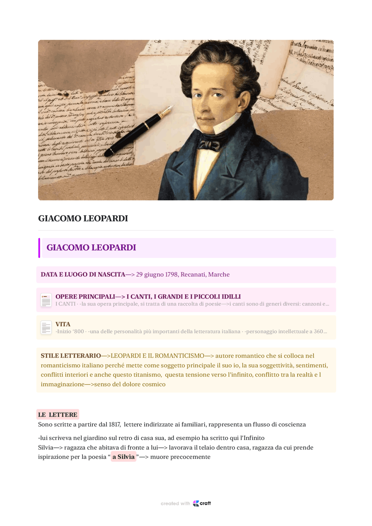 le opere di giacomo leopardi