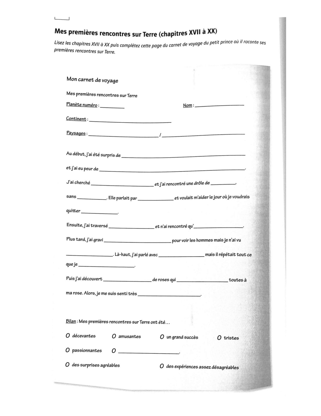 Frech learn sheet for high school students | Assignments French | Docsity