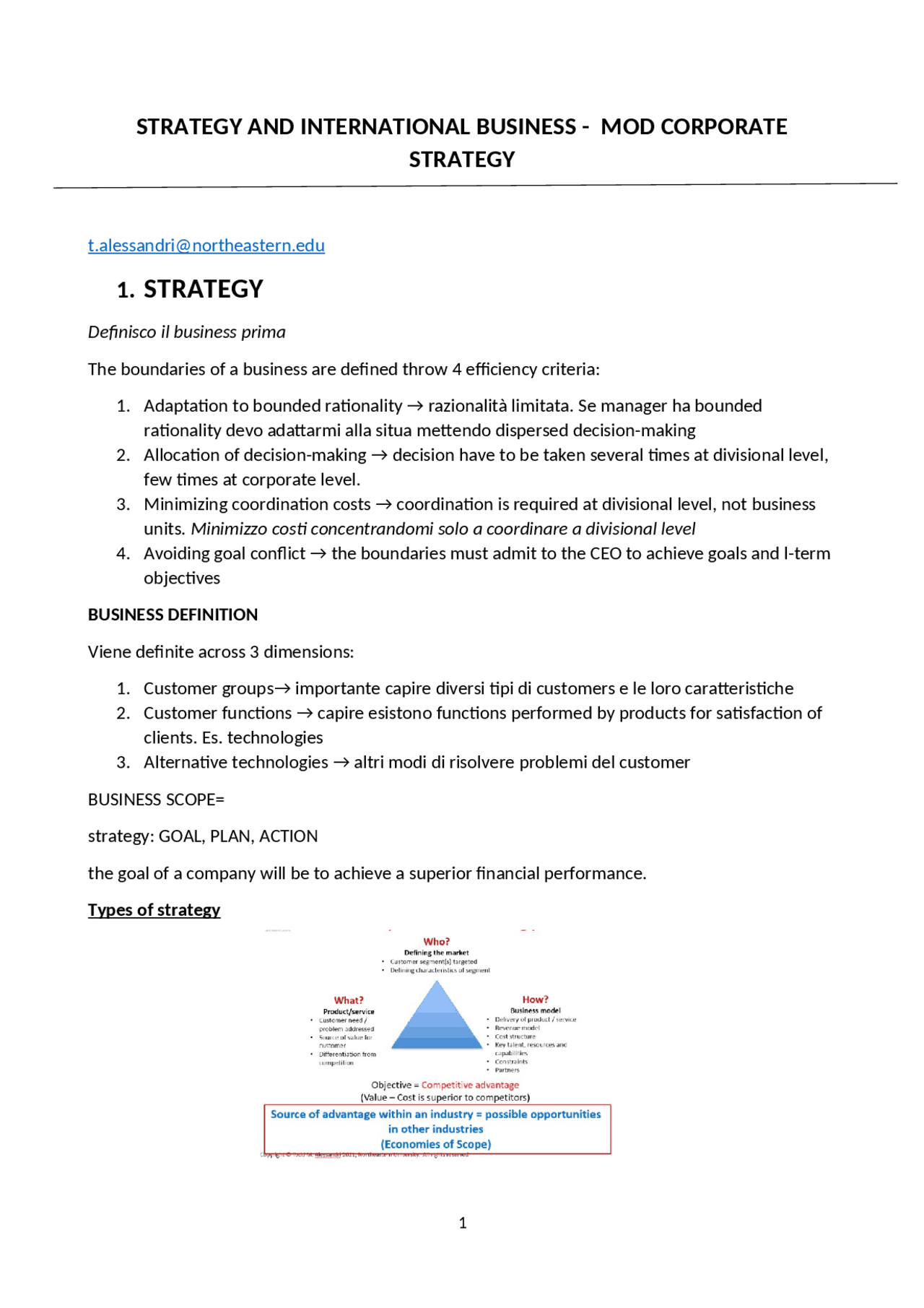 Corporate Strategy: principles and strategies | Appunti di Strategia d ...