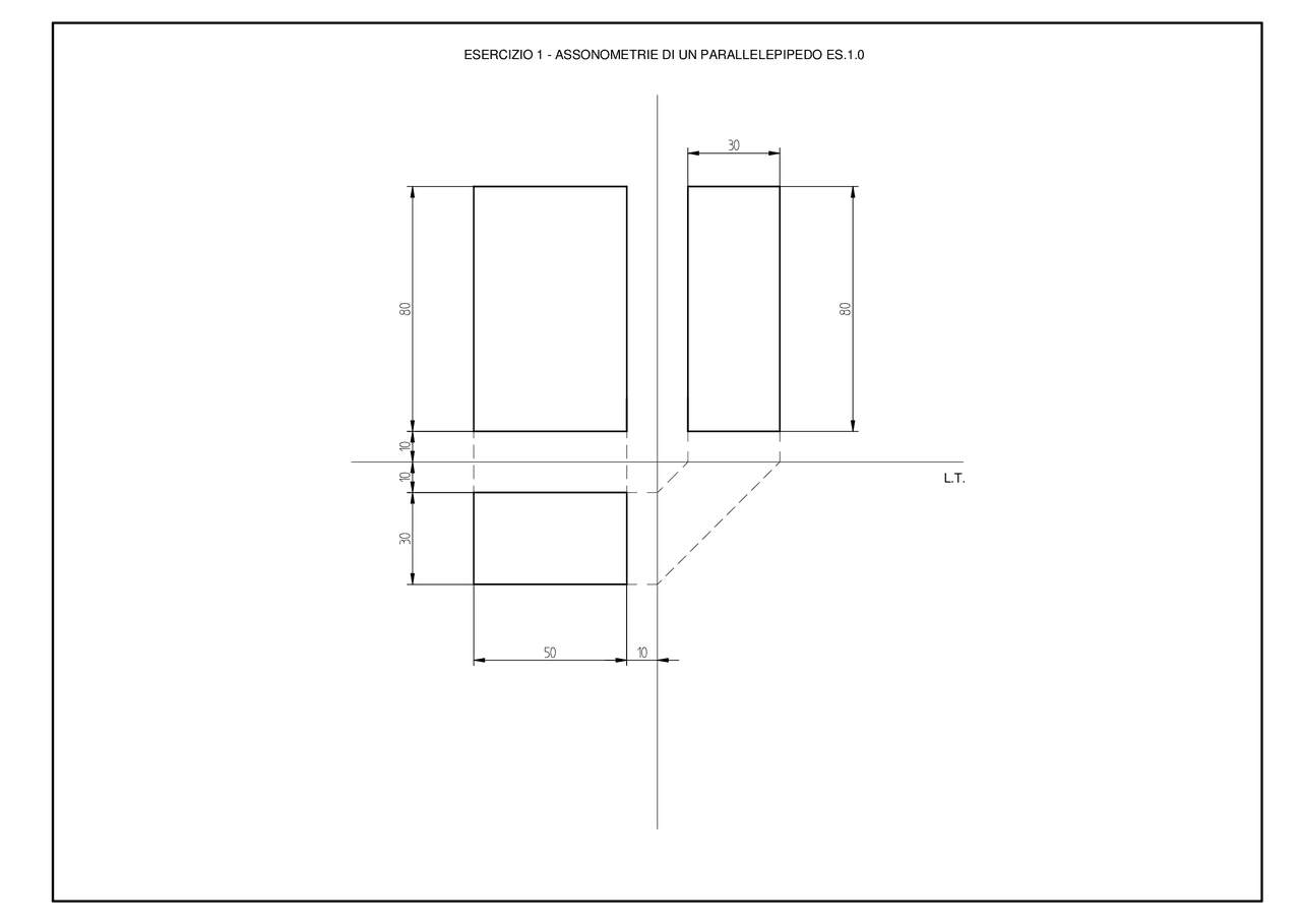 ASSONOMETRIA DI UN PARALLELEPIPEDO | Esercizi di Disegno | Docsity