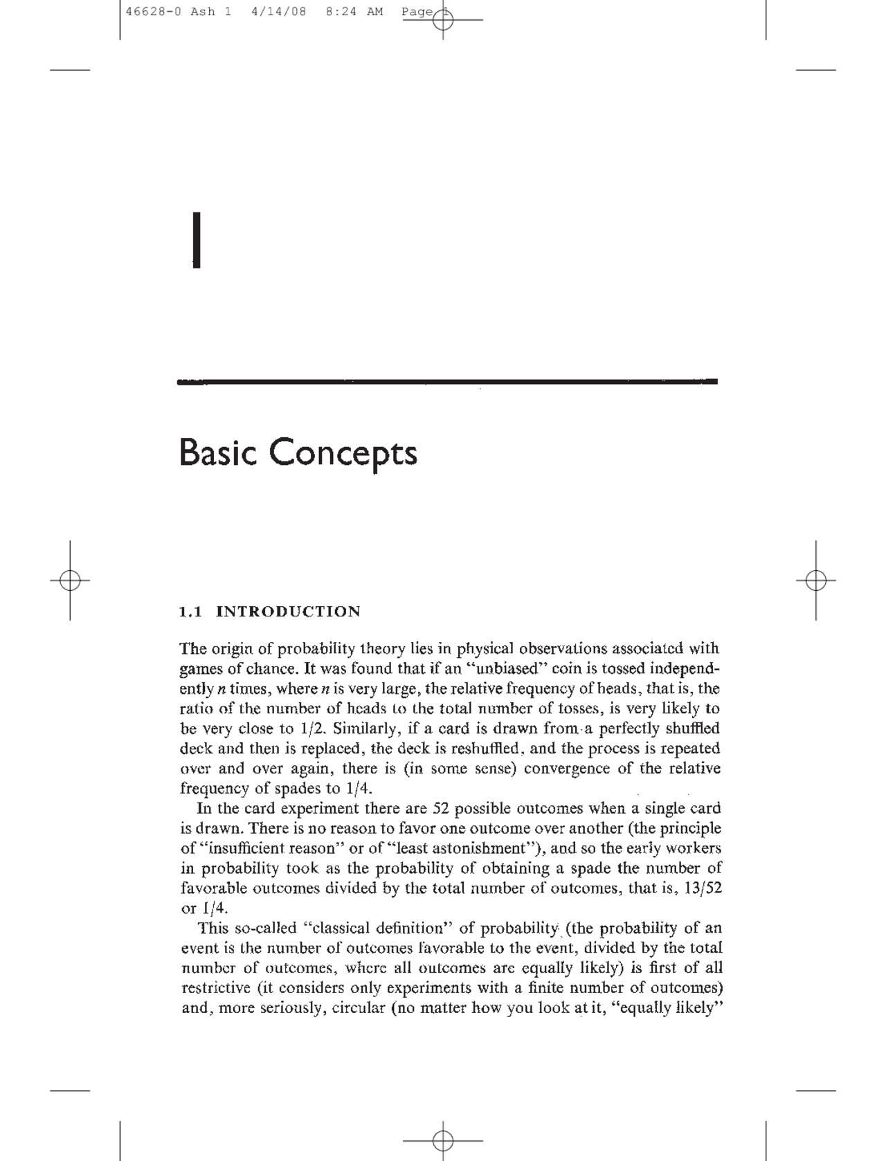 Part 1 Of Theory Of Probability Lecture Notes Probability And