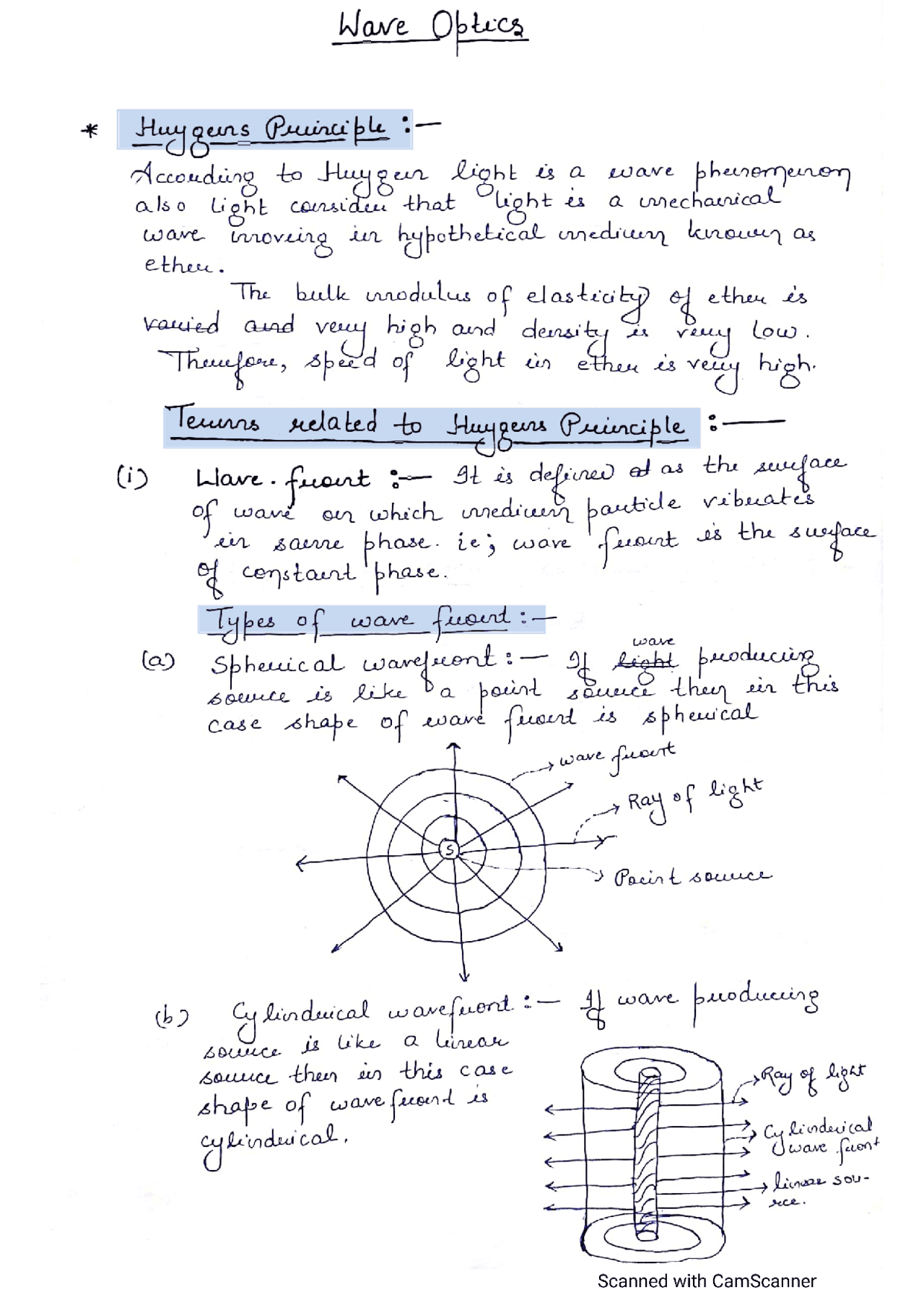 WAVE OPTICS in physics | Lecture notes Physics | Docsity