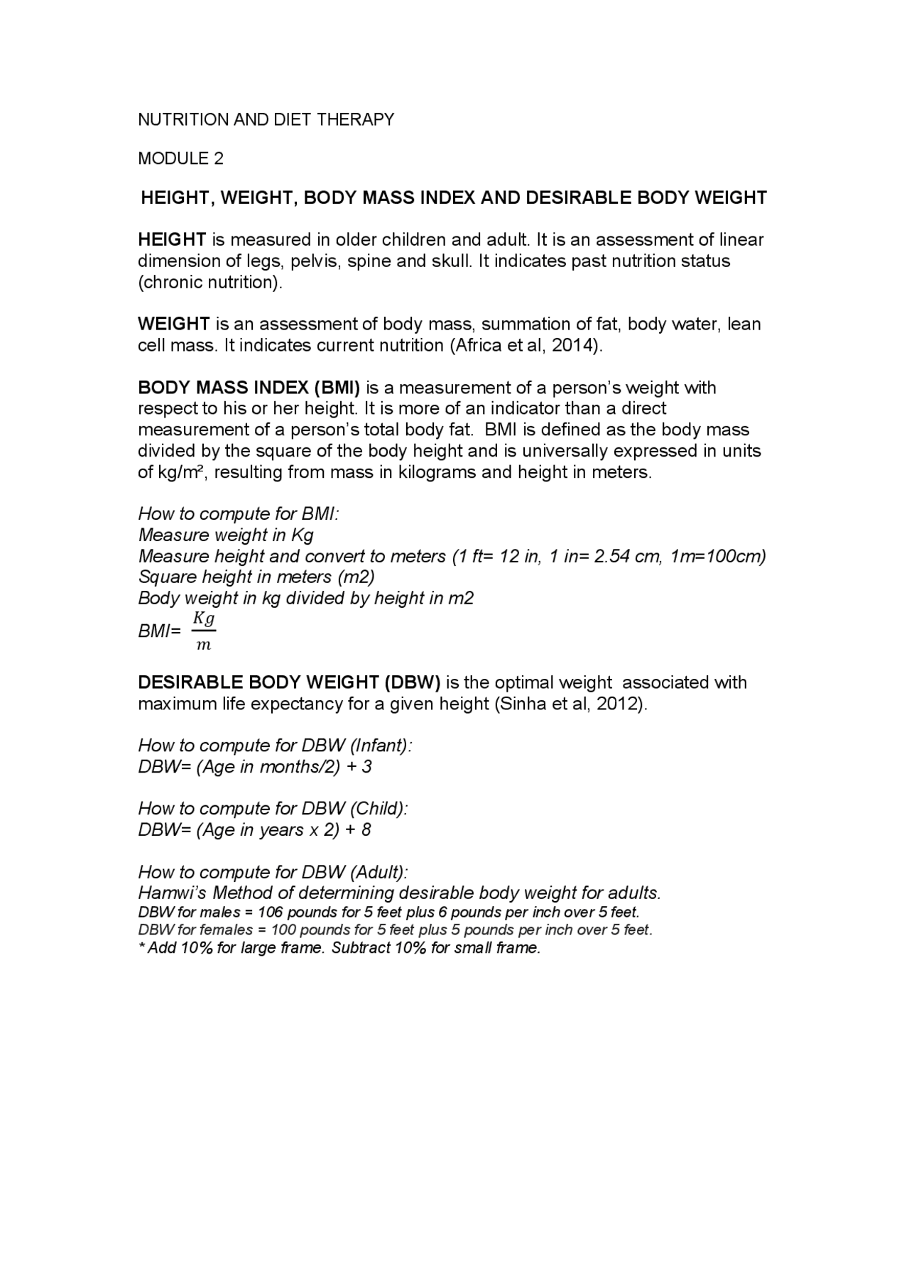 The Principles of Weight Management | Lecture notes Management of ...