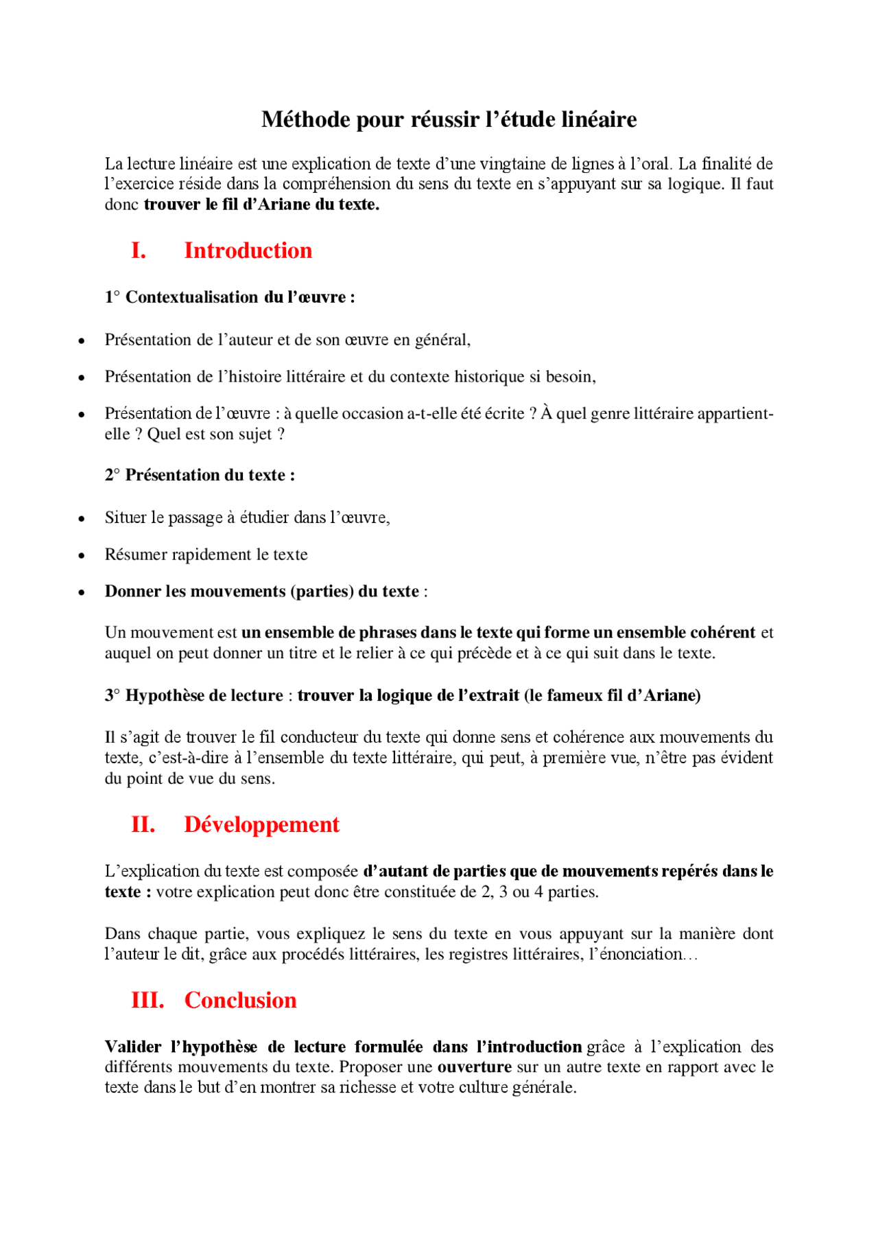 Eaf methode etude lineaire | Schemes and Mind Maps French | Docsity