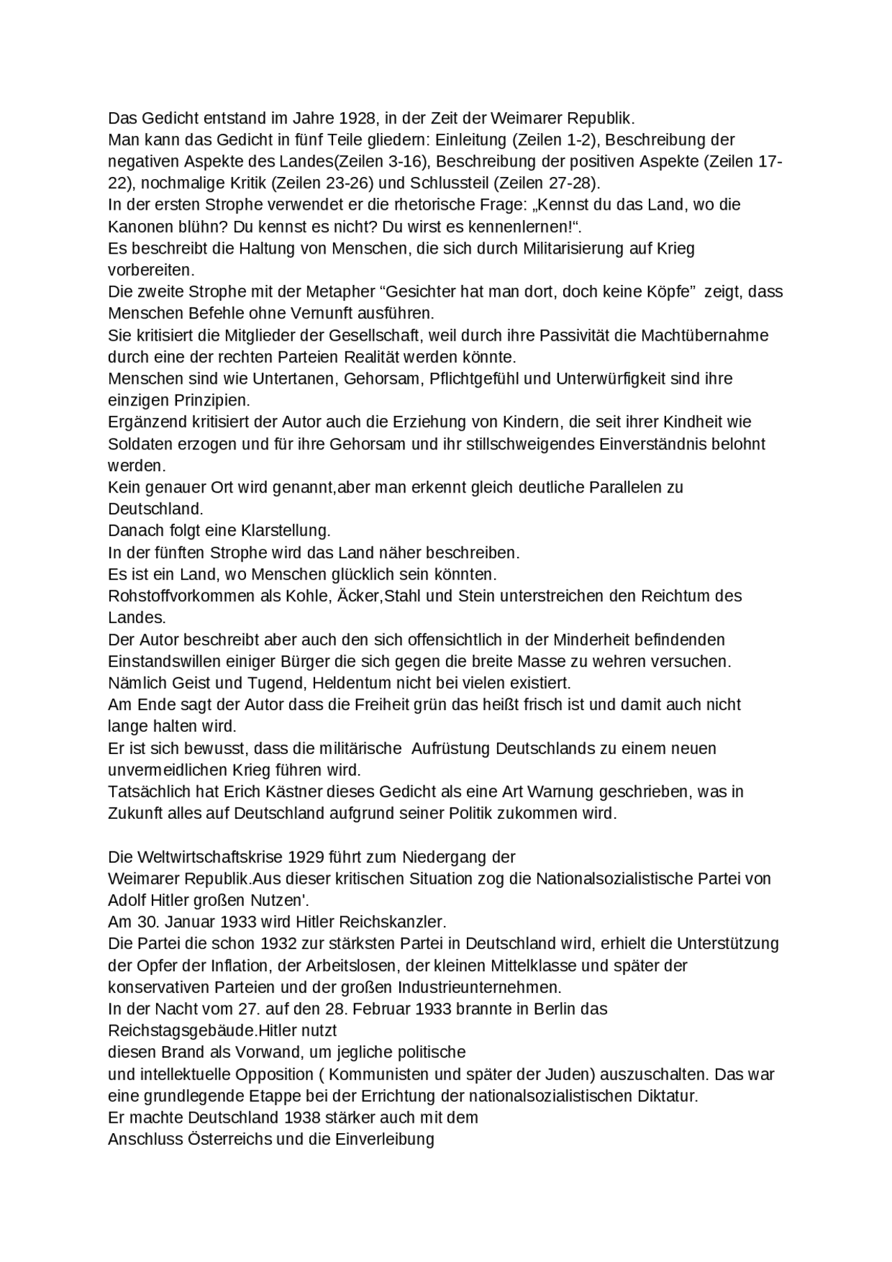 Kennst Du Das Land Wo Die Kanonen Blühn Analyse „Kennst du das Land, wo die Kanonen blühn? und die