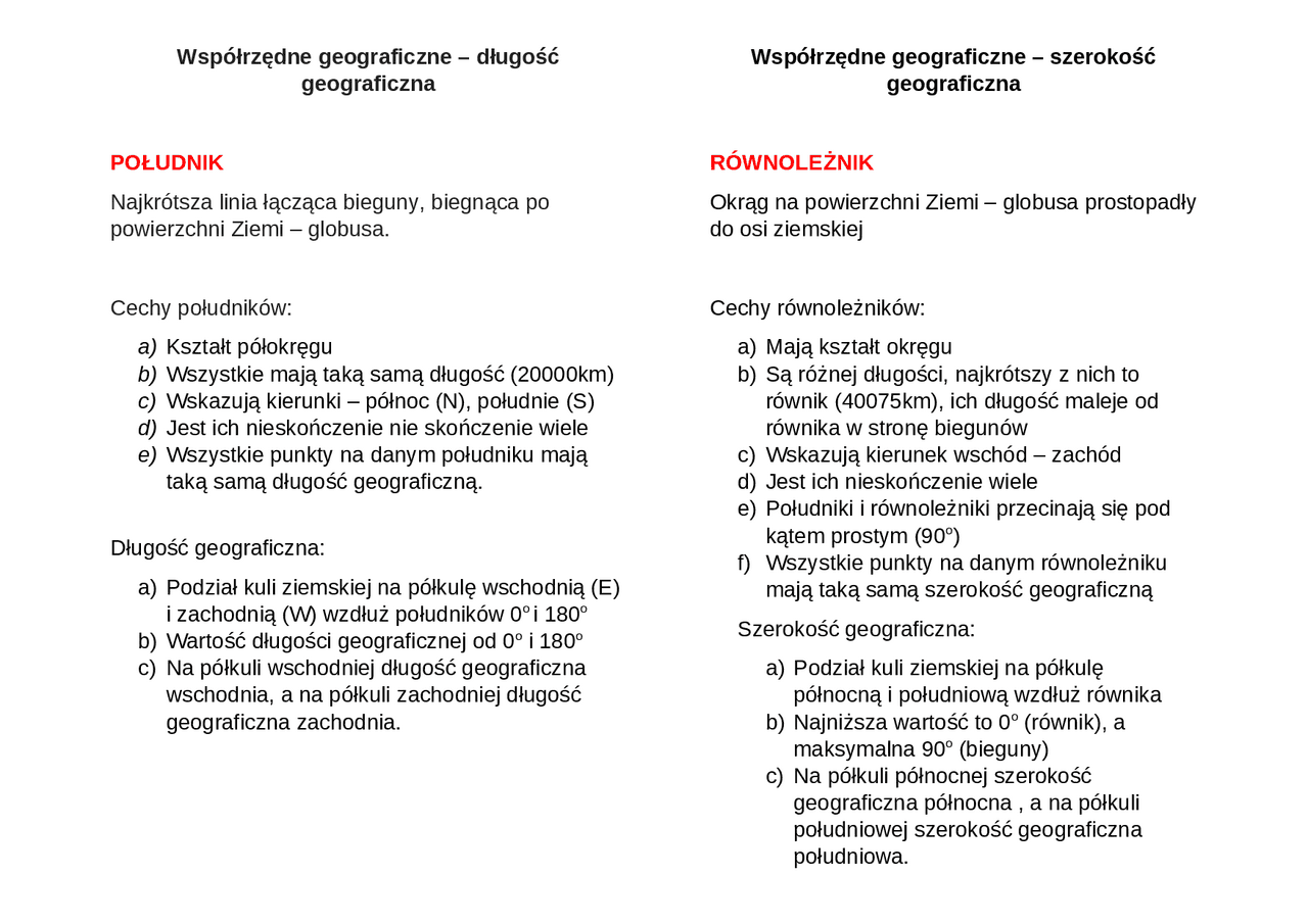 WSPÓŁRZĘDNE GEOGRAFICZNE ORAZ POŁO,ŻENIE GEOGRAFICZNE EUROPY