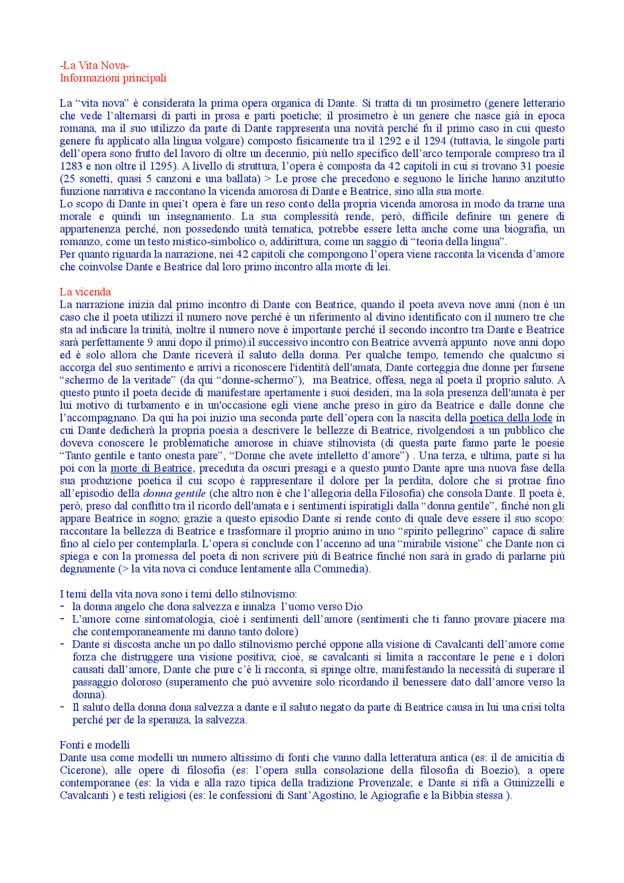 Breve Riassunto Vita Nova E Analisi Appunti Di Italiano Docsity Breve Riassunto Vita Nova E Analisi Appunti Di Italiano Docsity