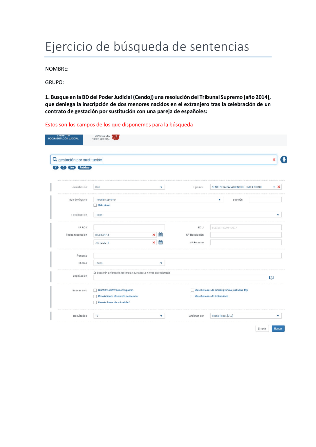 búsqueda de sentencias | Transcriptions of Civil Law | Docsity