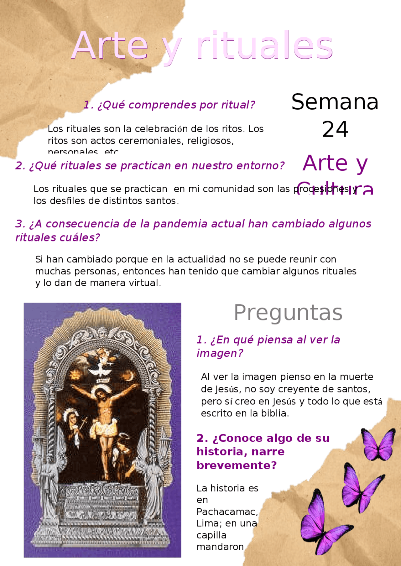 Arte y rituales- semana 24 | Apuntes de Artes | Docsity