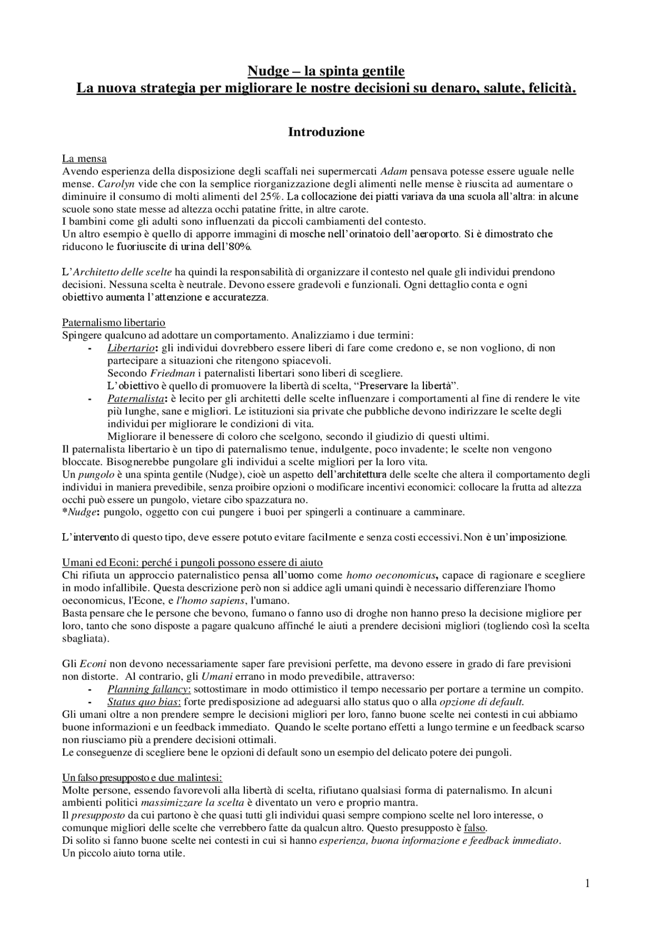 Nudge la spinta gentile | Dispense di Economia e Gestione Delle Imprese ...