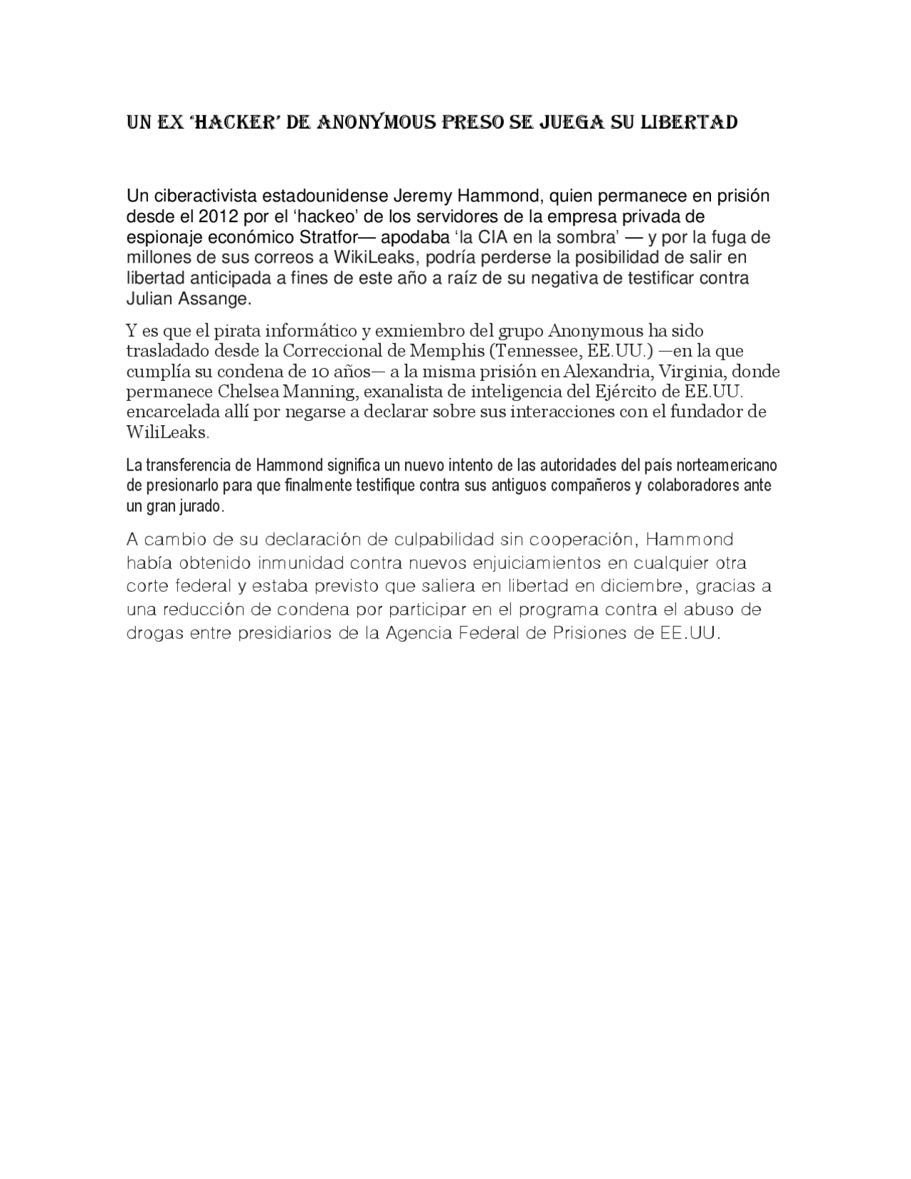 Un ex ‘hacker’ de Anonymous preso se juega su libertad | Apuntes de ...