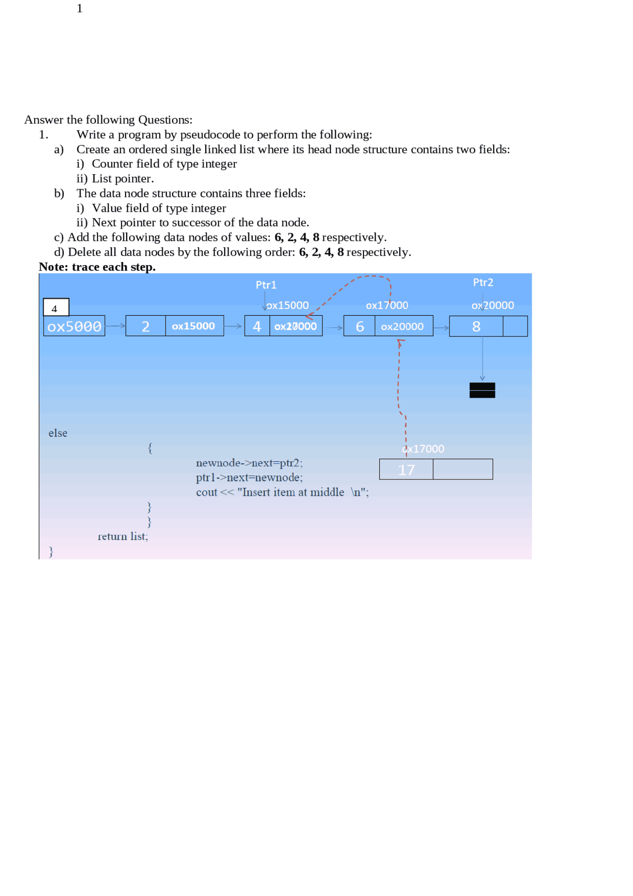 Data Structure Exam with solution | Exams Data Structures and ...